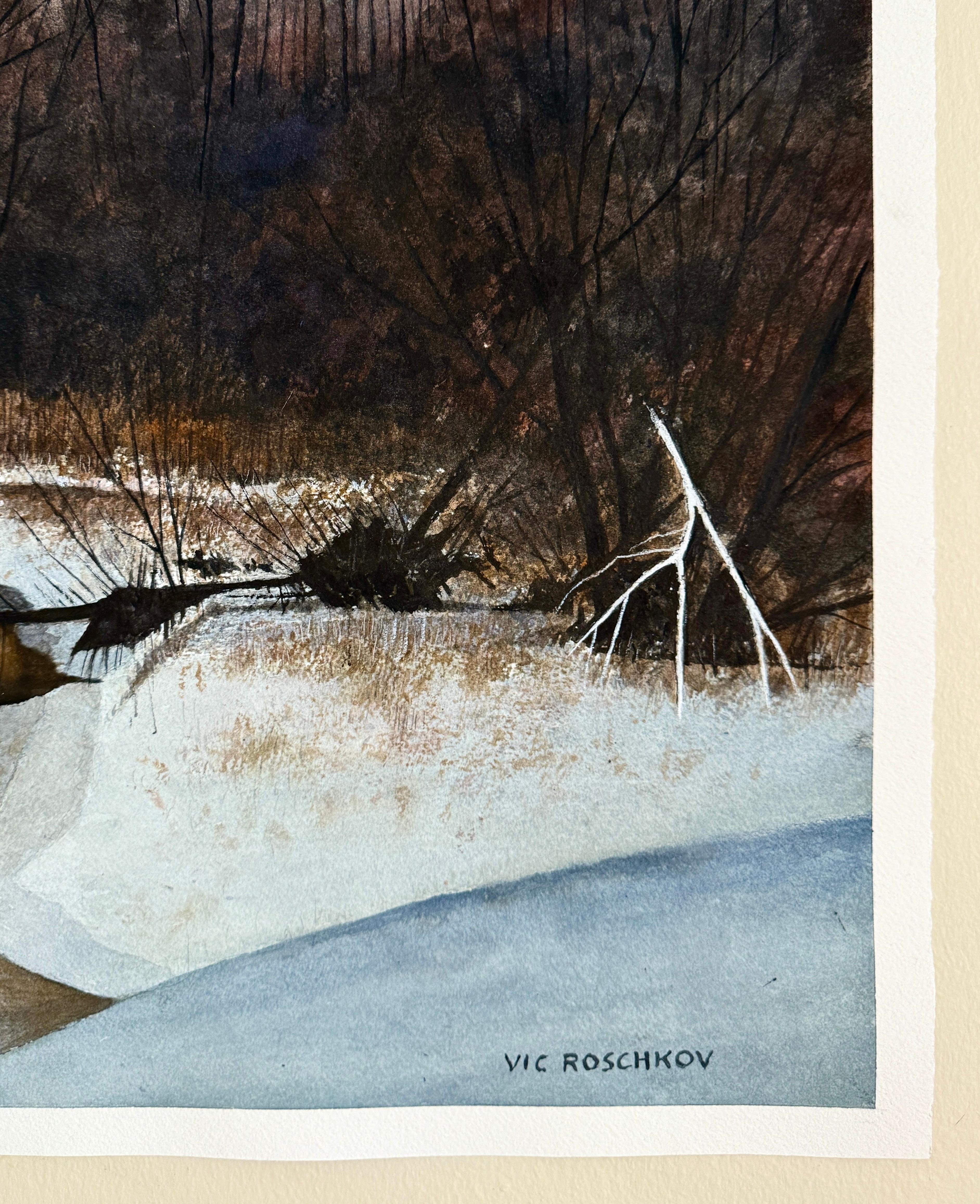 Winter's Chill, Originalgemälde (Realismus), Art, von Vic Roschkov
