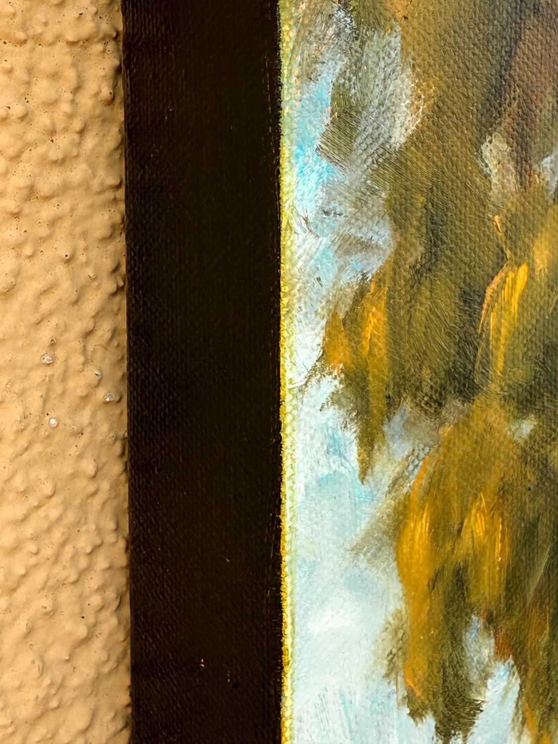 Eukalyptus an der Marina, Ölgemälde – Painting von Mandy Main