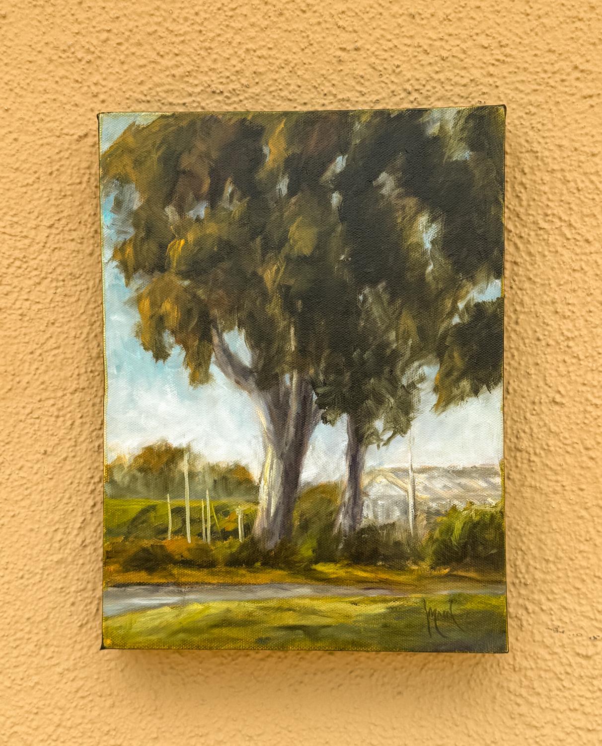 Eukalyptus an der Marina, Ölgemälde (Impressionismus), Painting, von Mandy Main