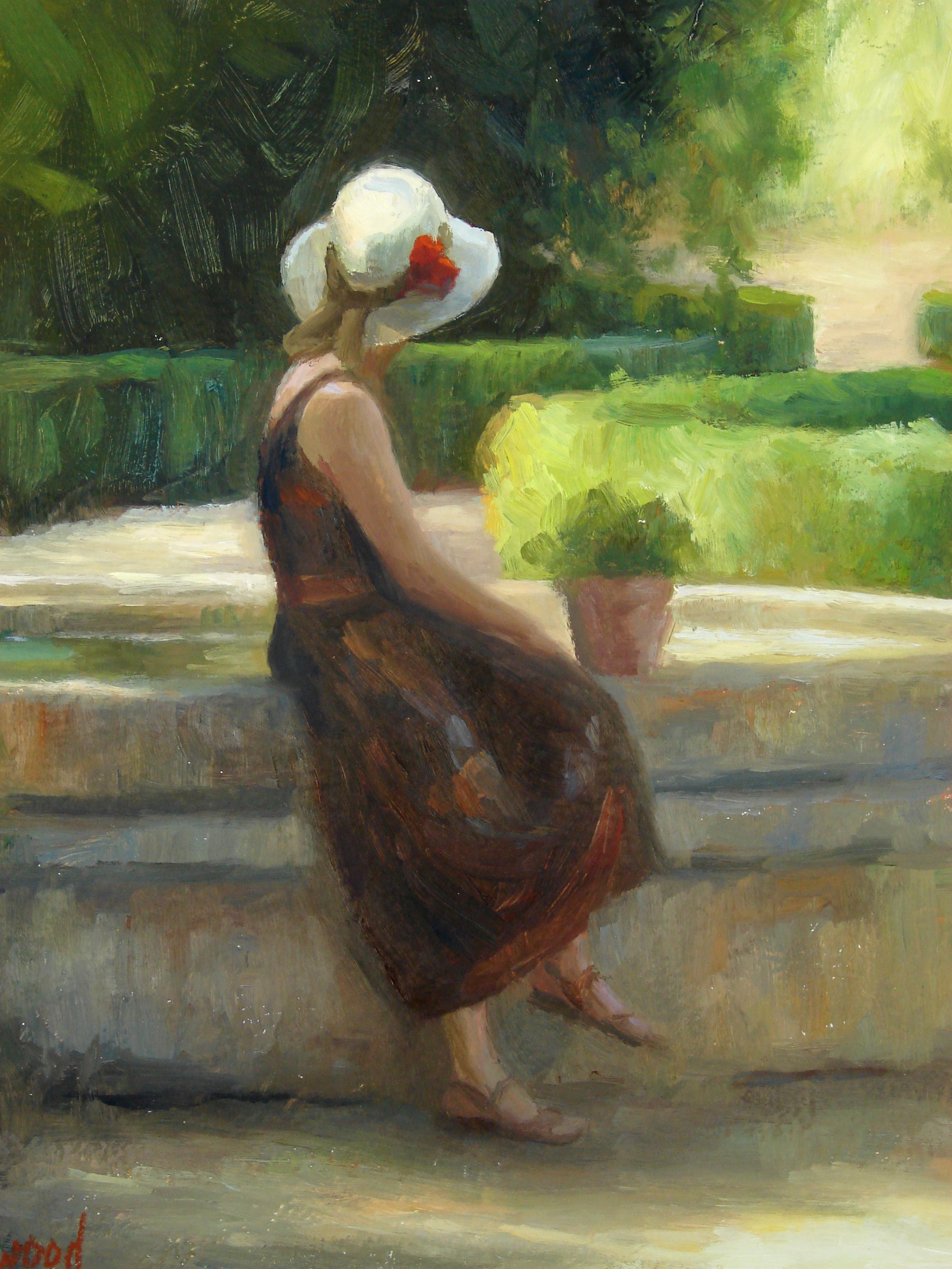 Woman at the Fountain, Oil Painting For Sale 1