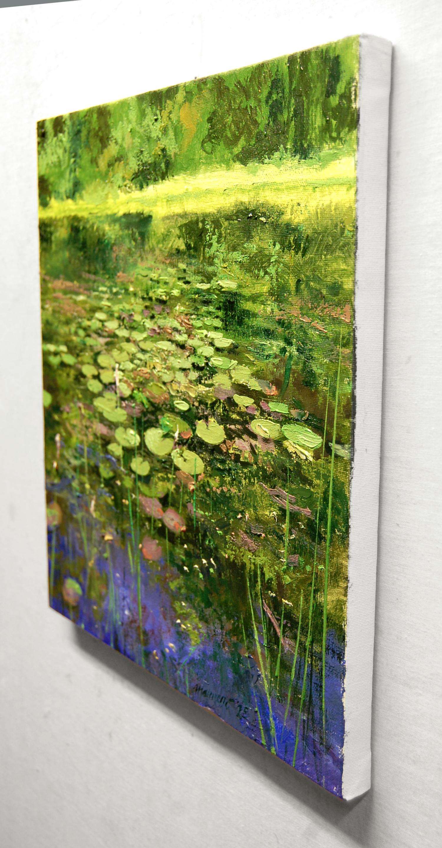 Journée lumineuse à l'étang, peinture à l'huile - Painting de Onelio Marrero