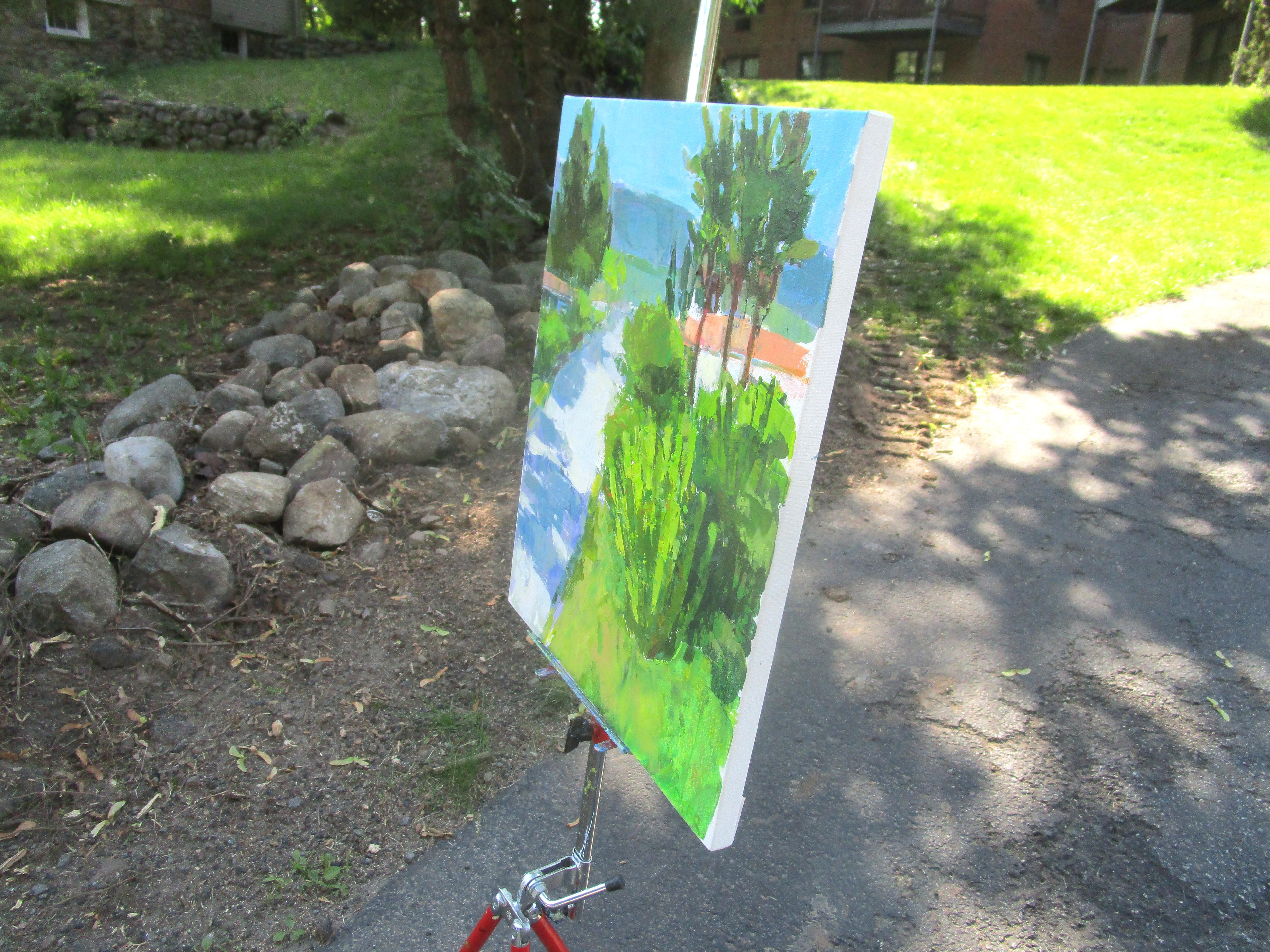 Street View, Original Painting - Impressionist Art by Janet Dyer