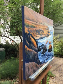 Ocean Cliffs, Warm Light, Oil Painting