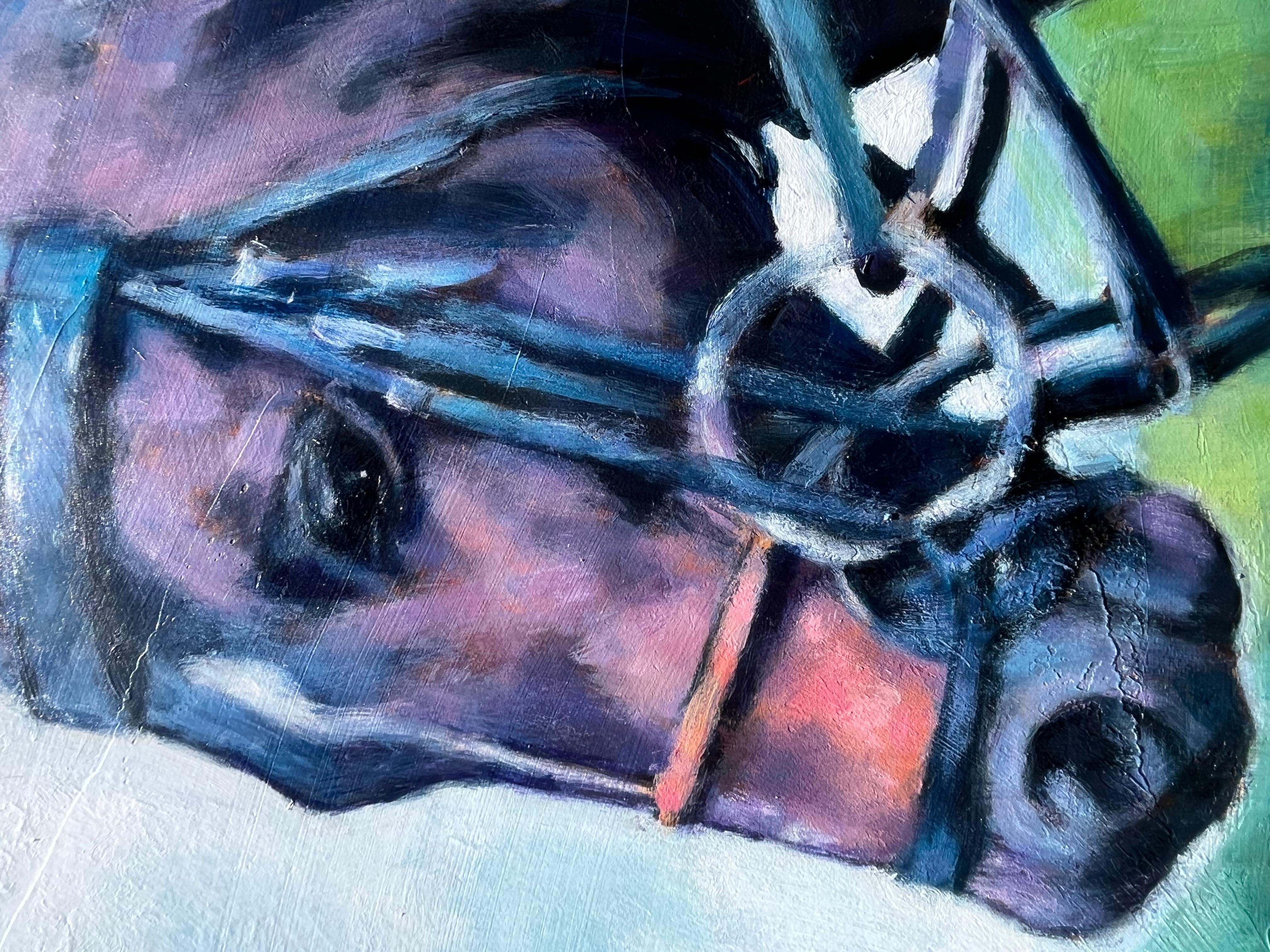 Reign, peinture originale - Bleu Animal Painting par Nava Lundy