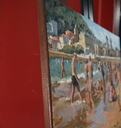 San Sebastian Beach, Oil Painting