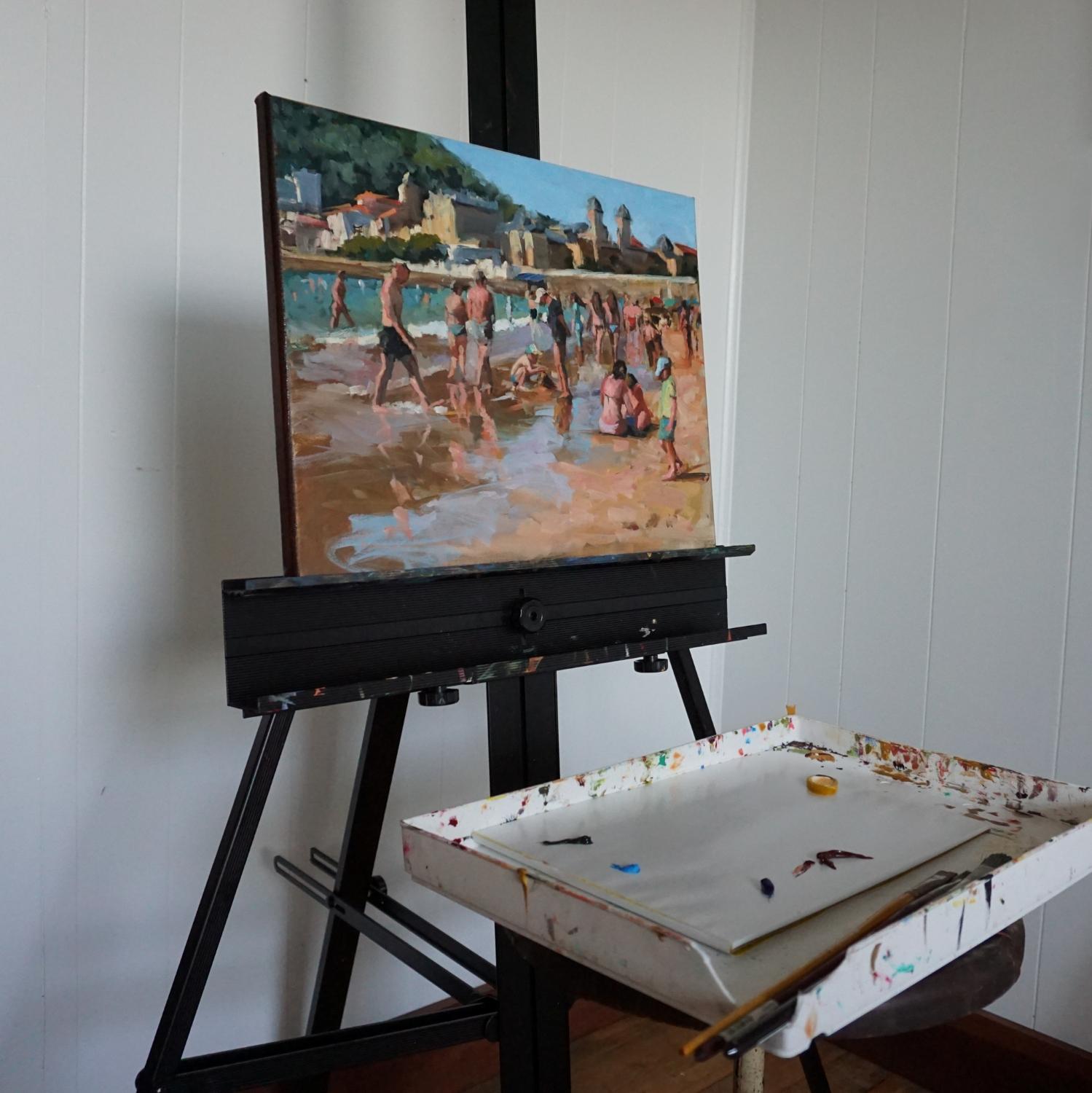 Playa de San Sebastián, Pintura al óleo - Painting Impresionista de Jonelle Summerfield