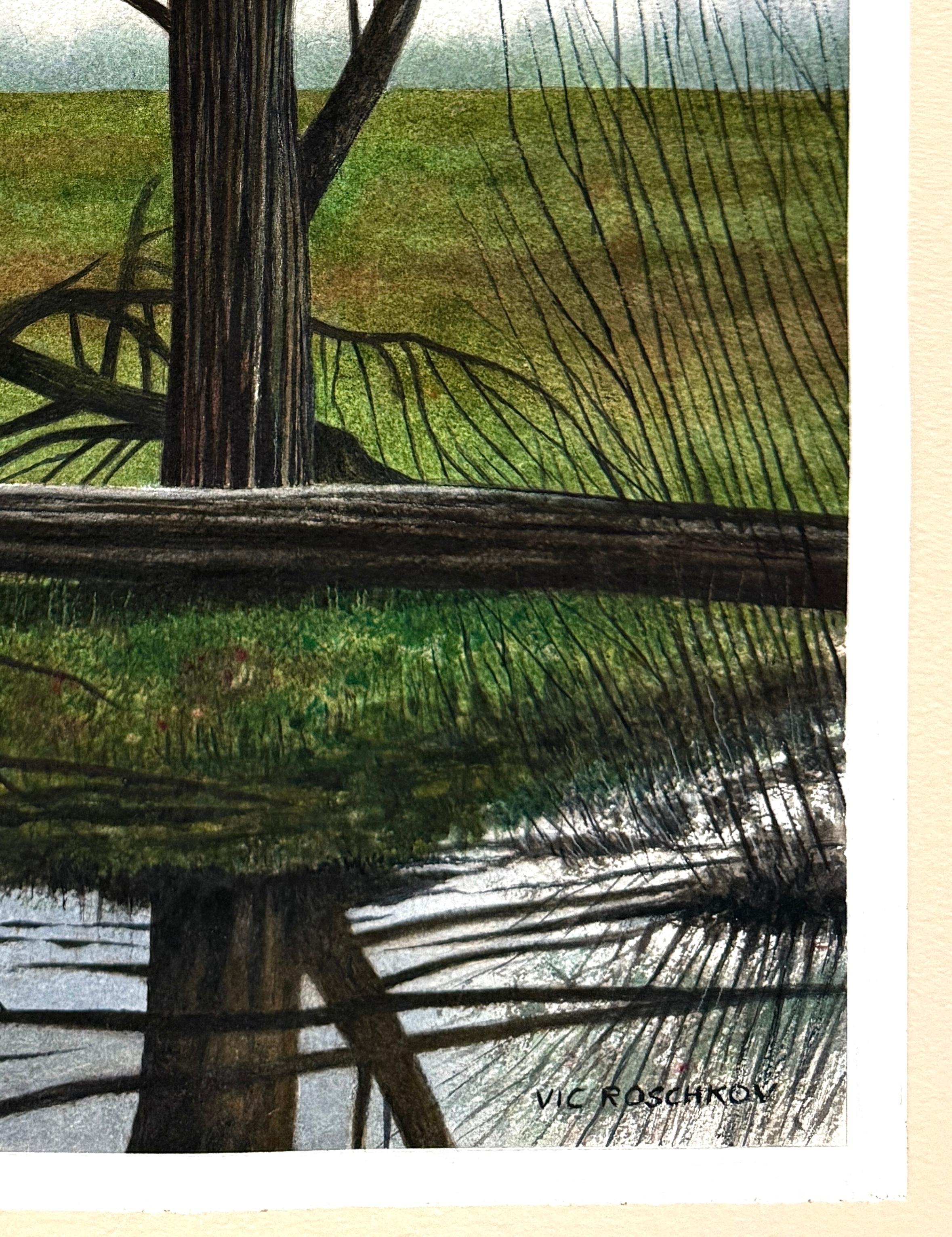 Image miroir, peinture originale - Réalisme Art par Vic Roschkov