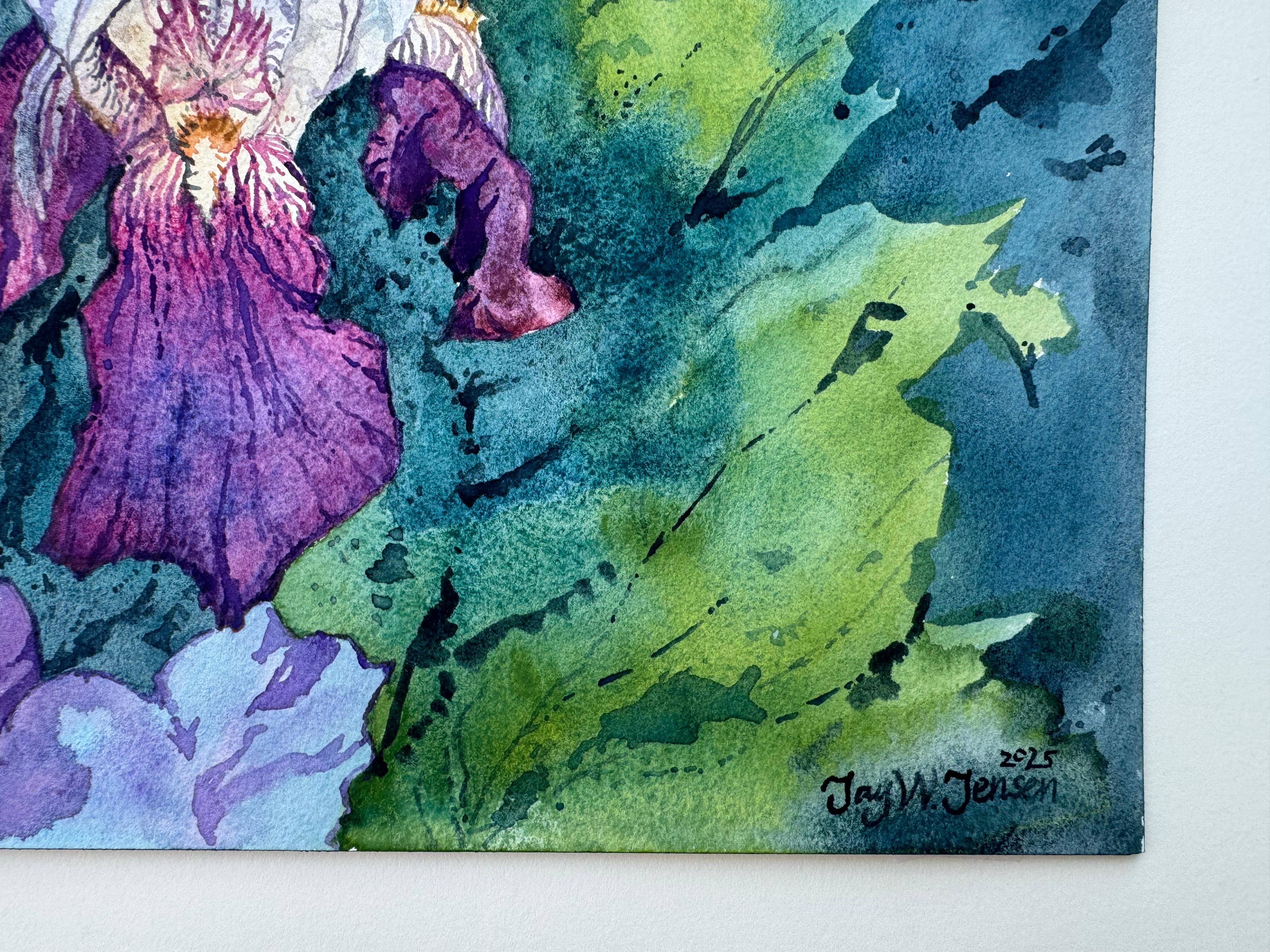 Iris viola #4, Pittura originale - Art di Jay Jensen