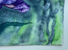Purple Iris #3, Original Painting