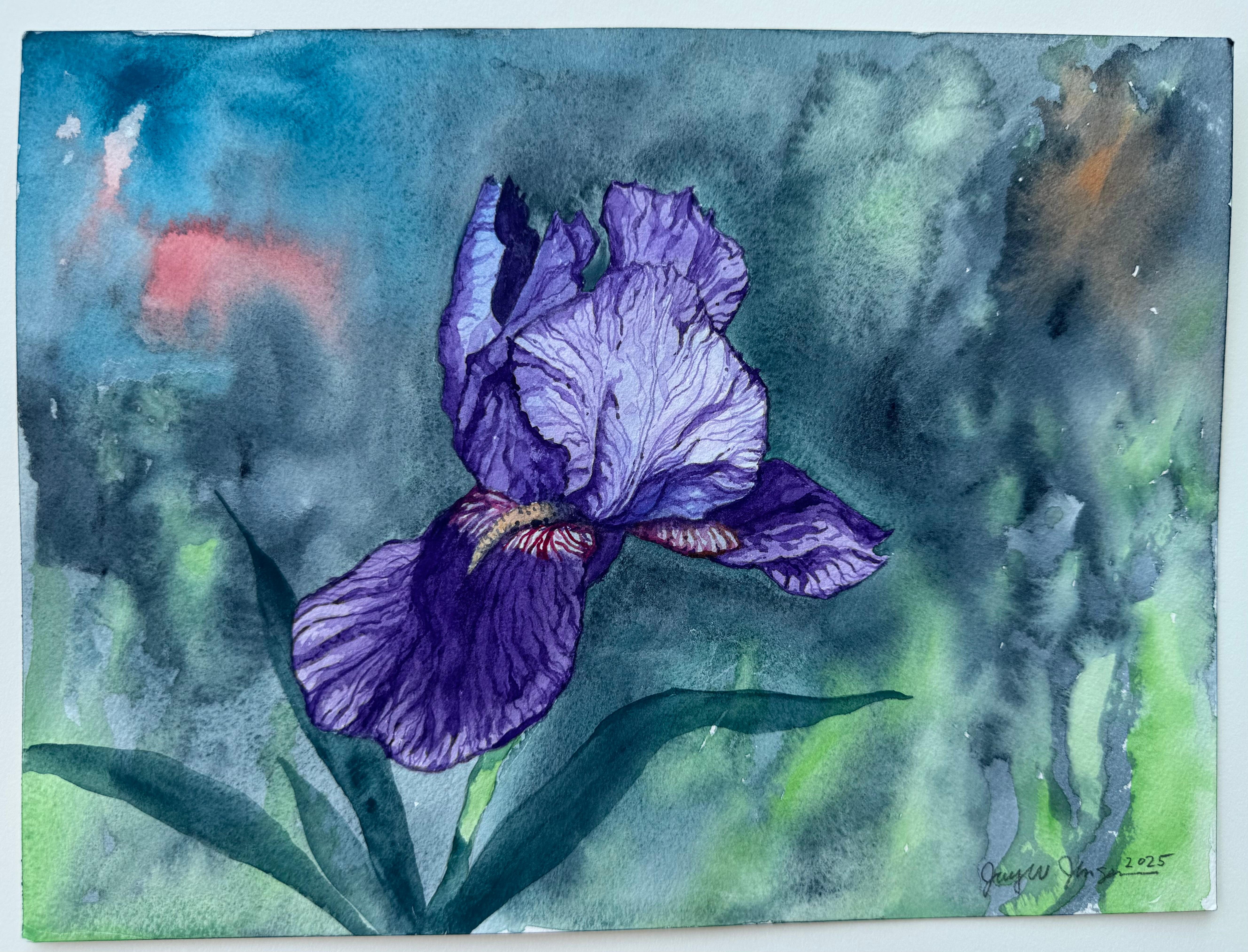 Iris viola #3, Pittura originale - Art Contemporaneo di Jay Jensen