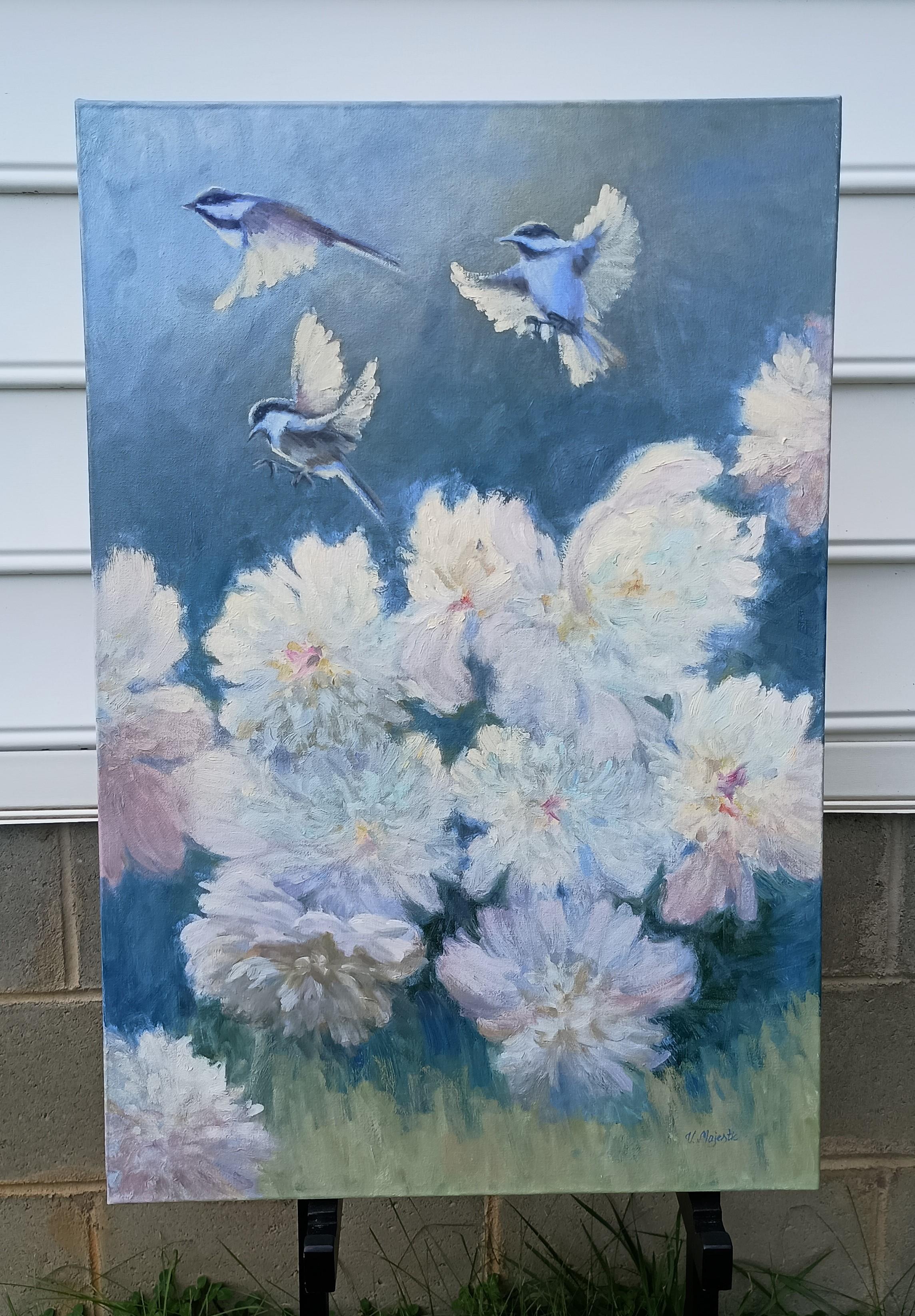 El jardín de las peonías, Pintura al óleo - Painting Impresionista de Viktoria Majestic