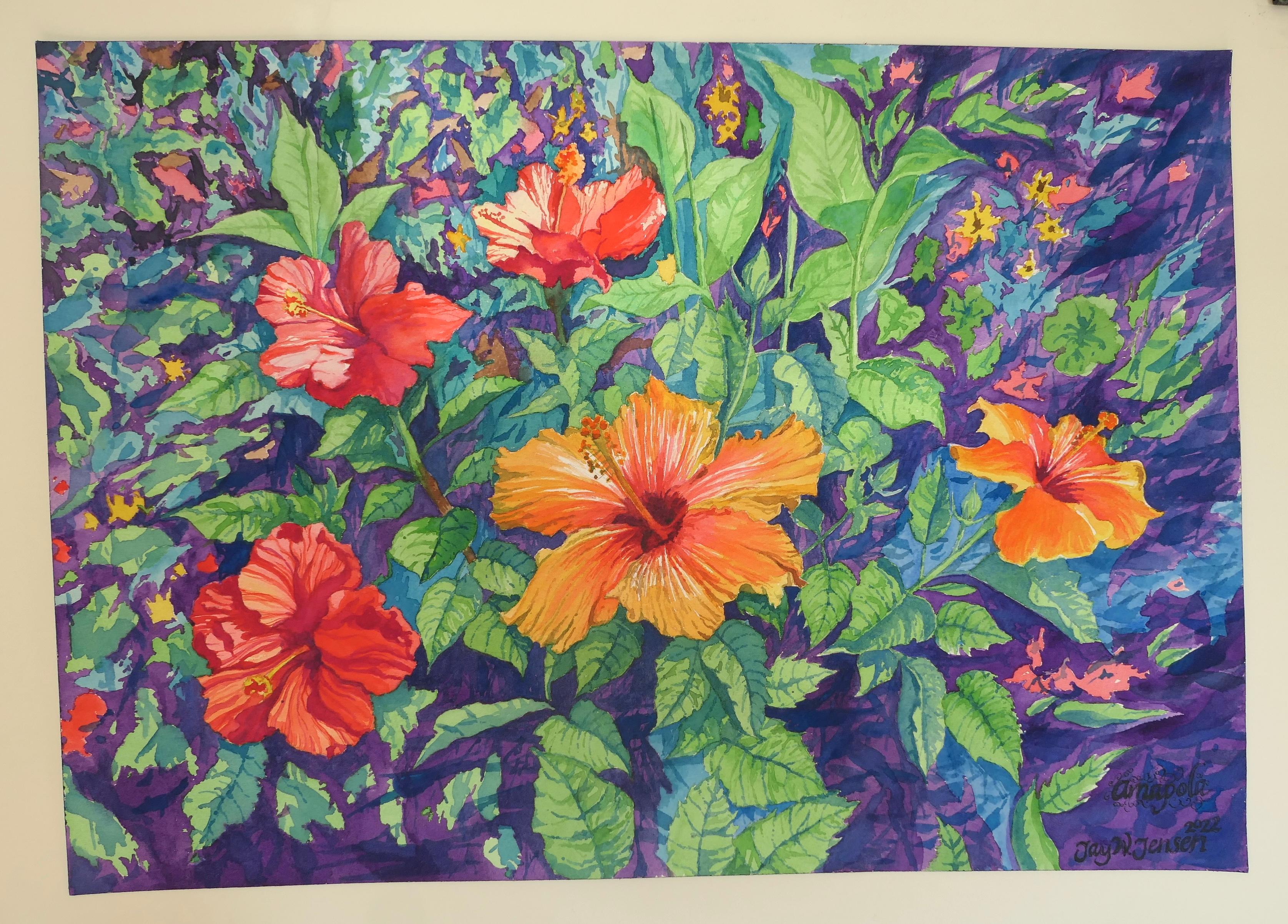 Flower Power Revisited, peinture originale - Contemporain Art par Jay Jensen