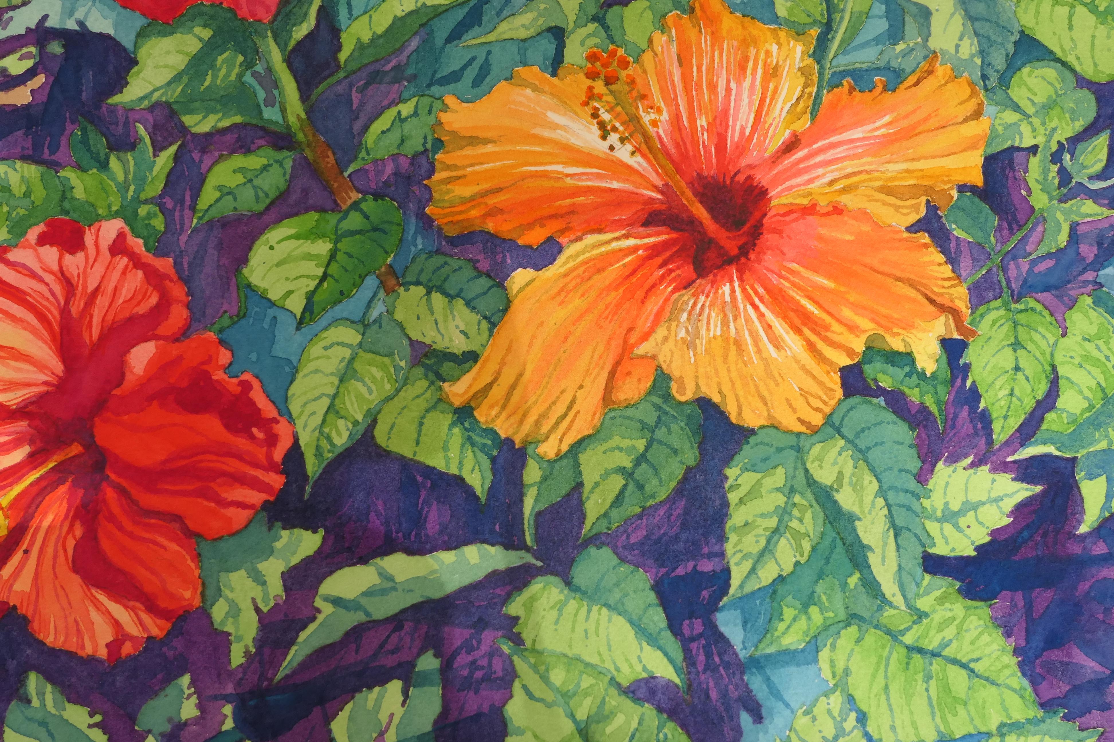 Flower Power Revisited, peinture originale - Gris Still-Life par Jay Jensen