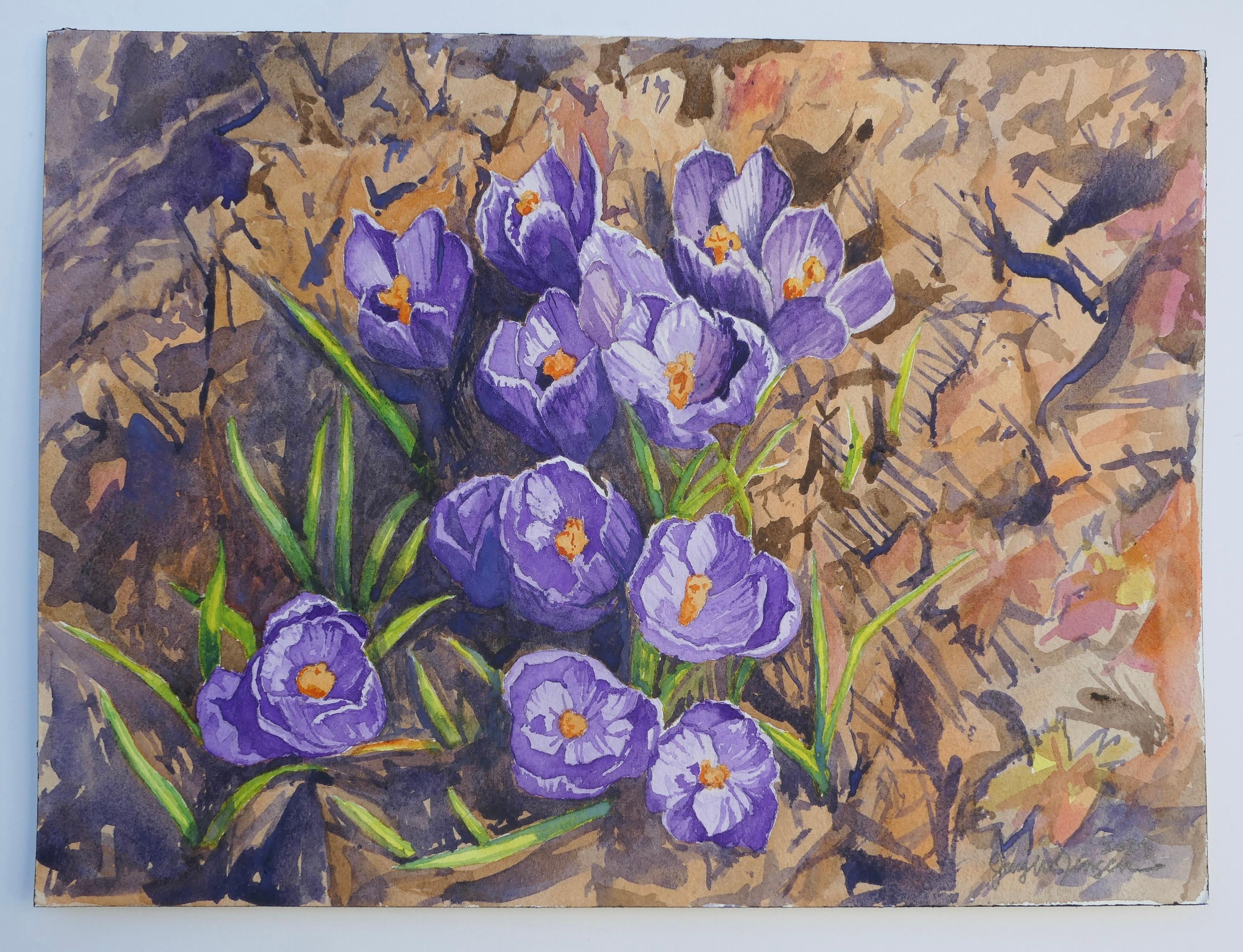 Mit dem Krokus kommt der Frühling, Originalgemälde (Impressionismus), Painting, von Jay Jensen