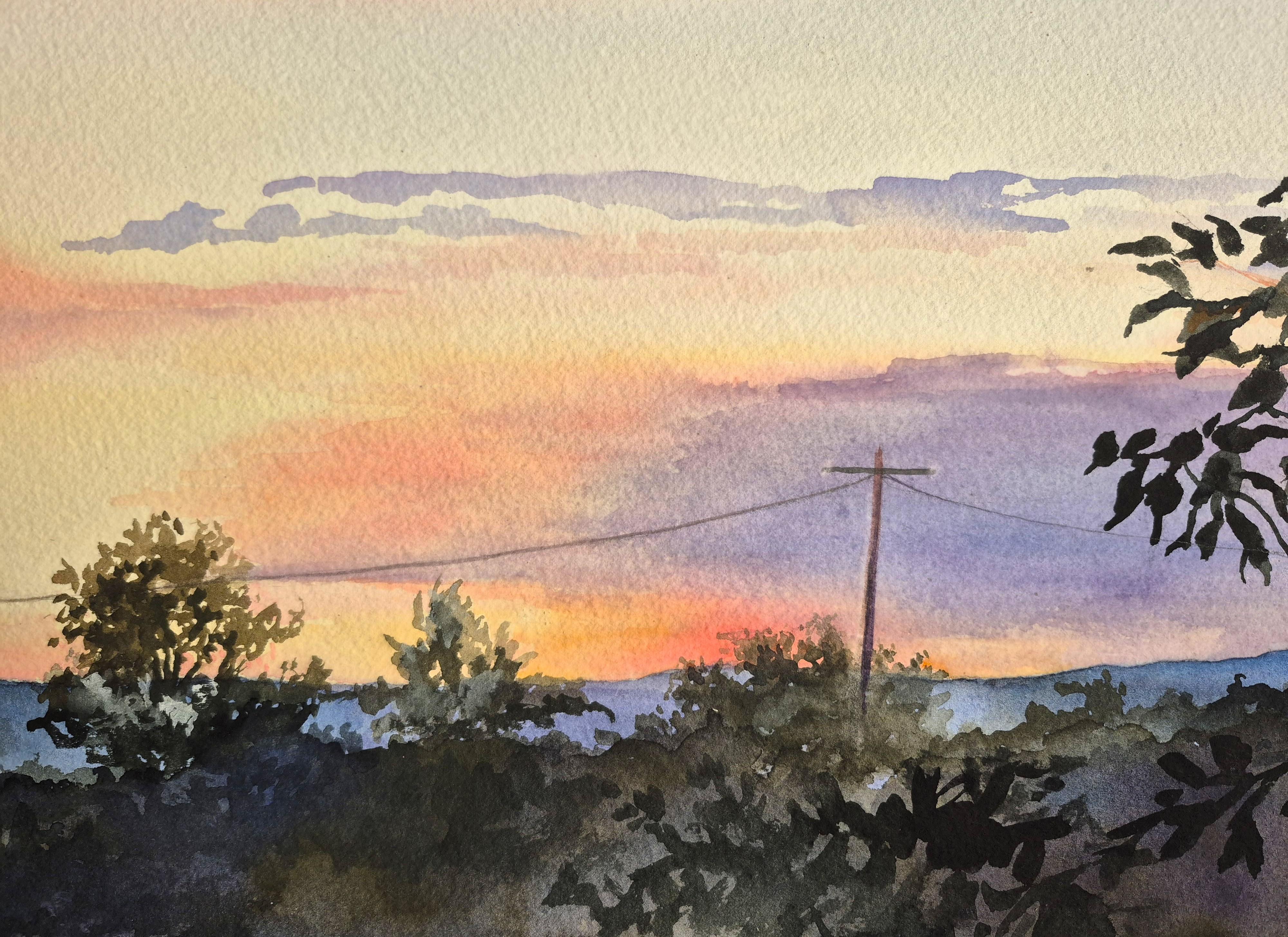 Evening Glory, Originalgemälde (Beige), Landscape Art, von Catherine McCargar
