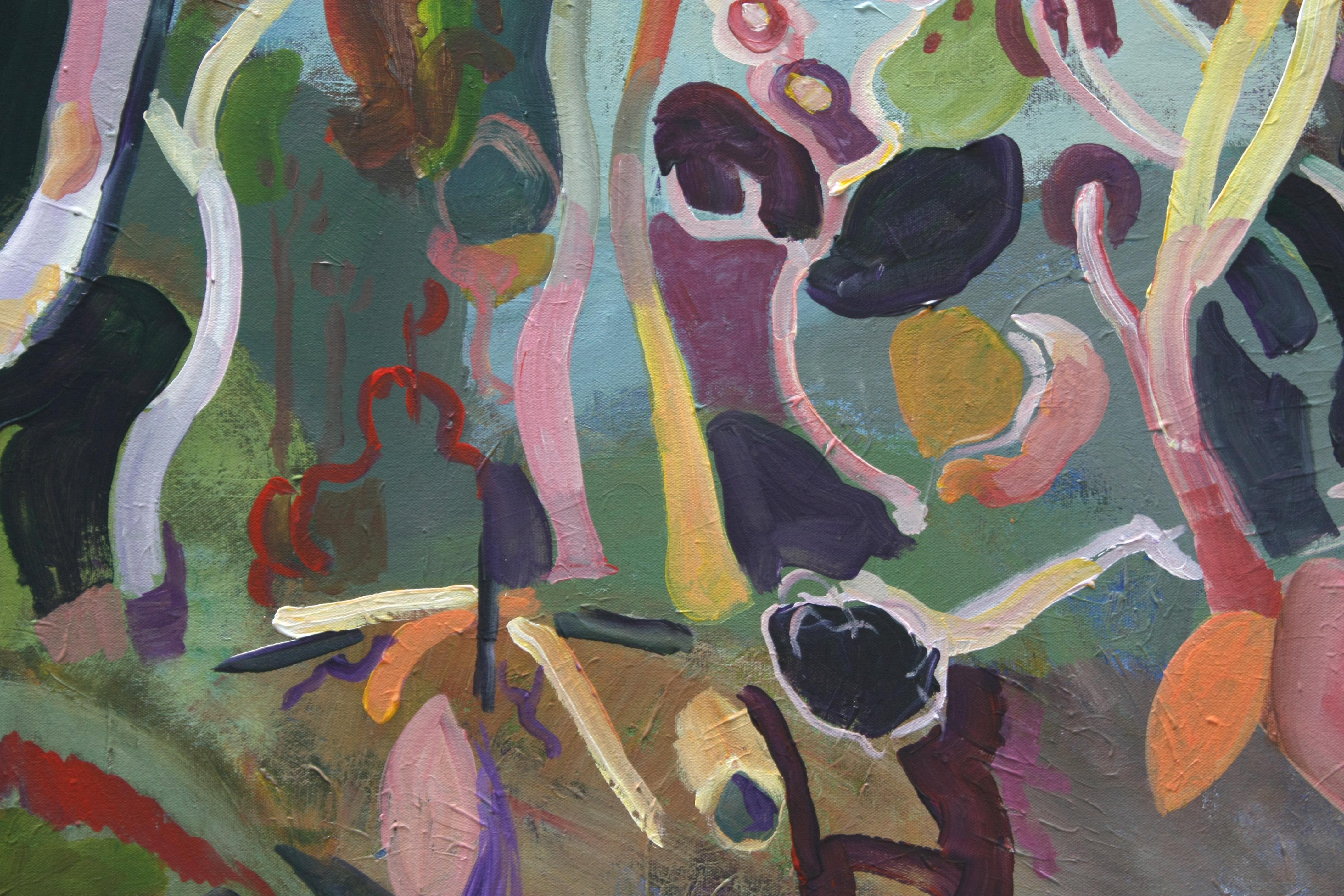 Der lange Wald, Originalgemälde (Grau), Landscape Painting, von Robert Hofherr