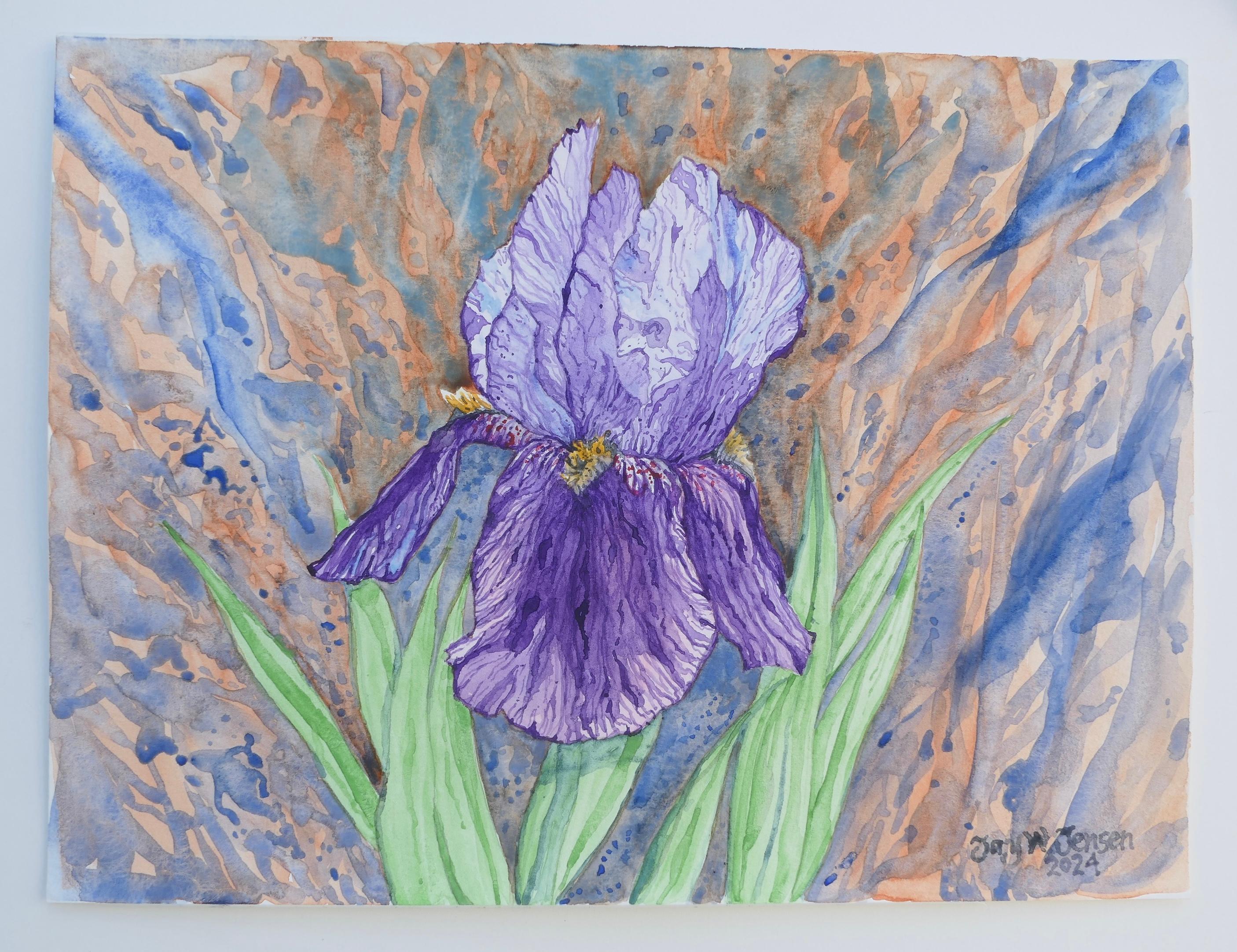 Iris púrpura nº 2, Pintura original - Art Contemporáneo de Jay Jensen