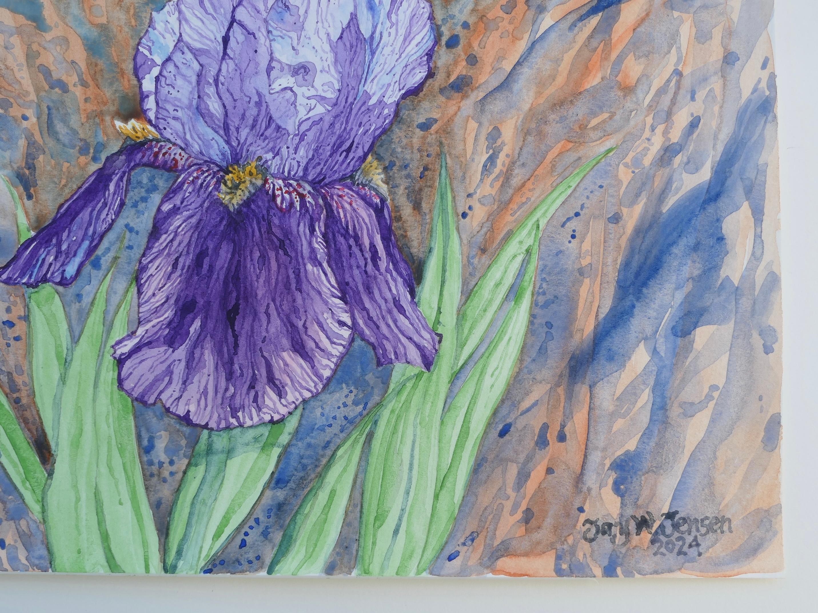 Iris púrpura nº 2, Pintura original - Art de Jay Jensen