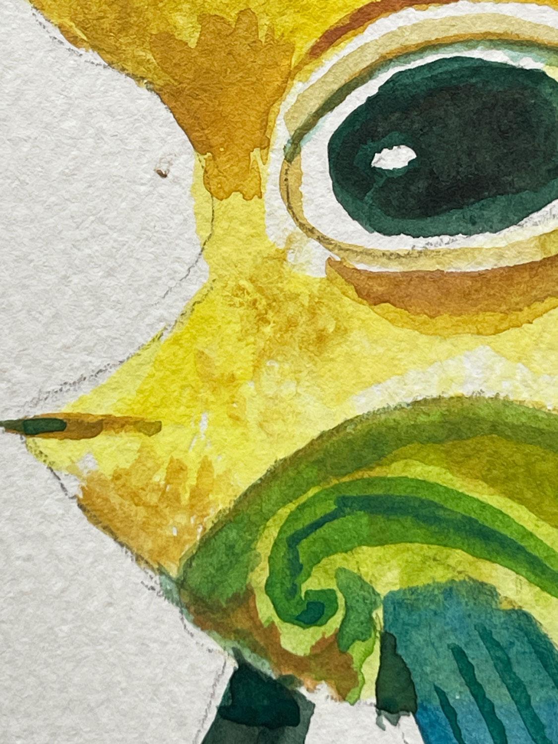 Paisley Fish, peinture originale - Beige Animal Art par Timothy Banks