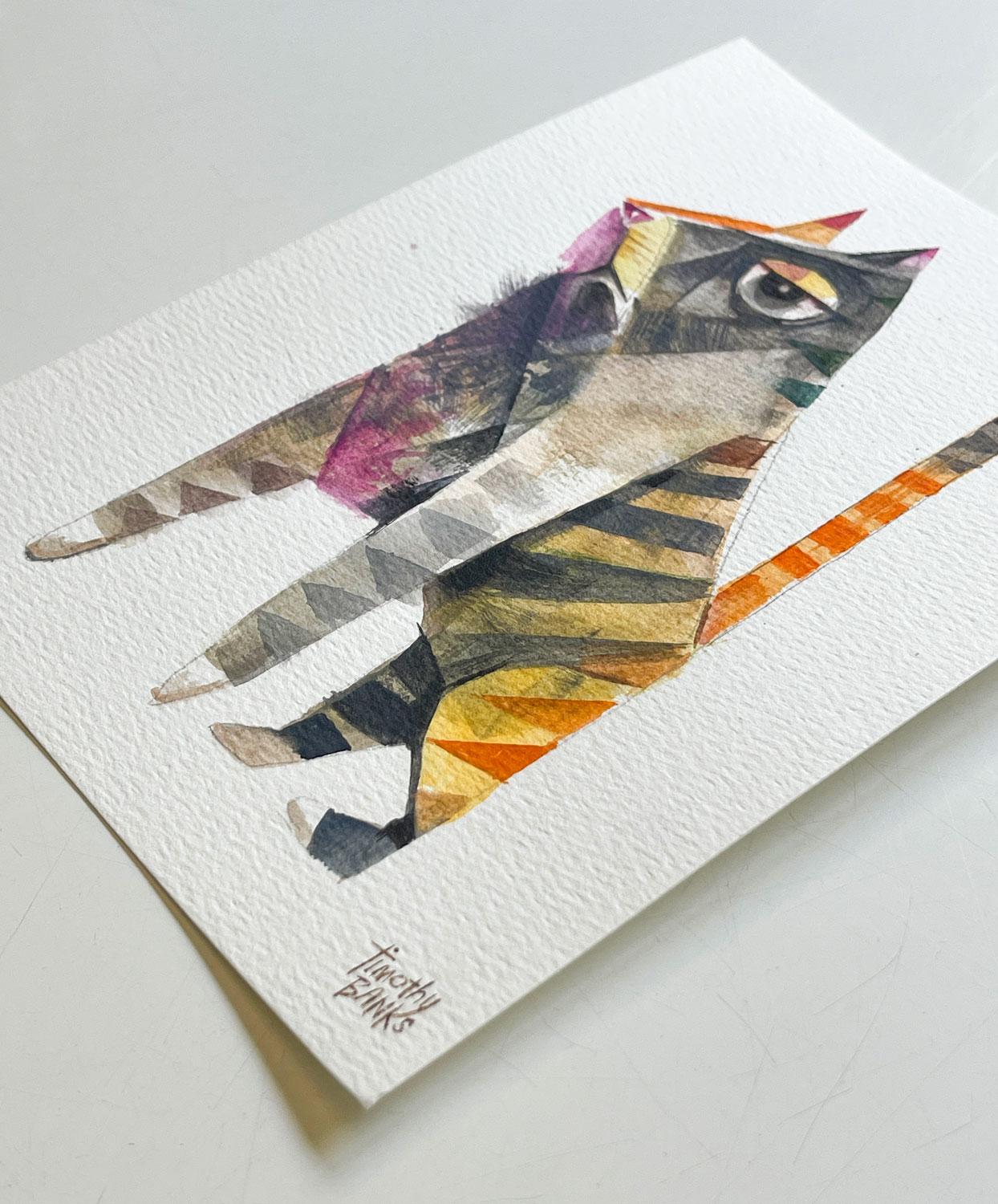 Gato LayerCake, Pintura original - Art de Timothy Banks