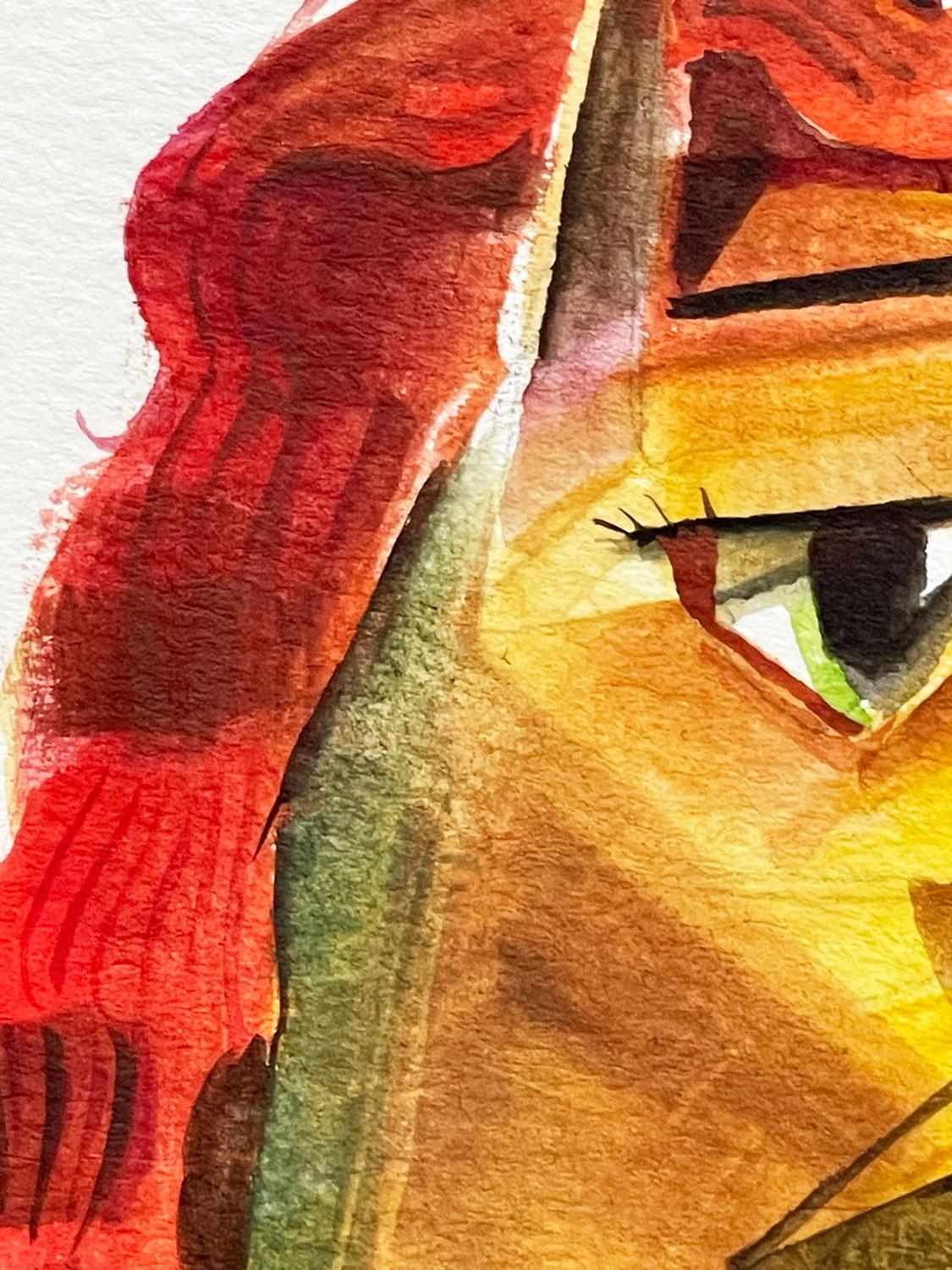 Pony Pride, peinture originale - Blanc Animal Art par Timothy Banks
