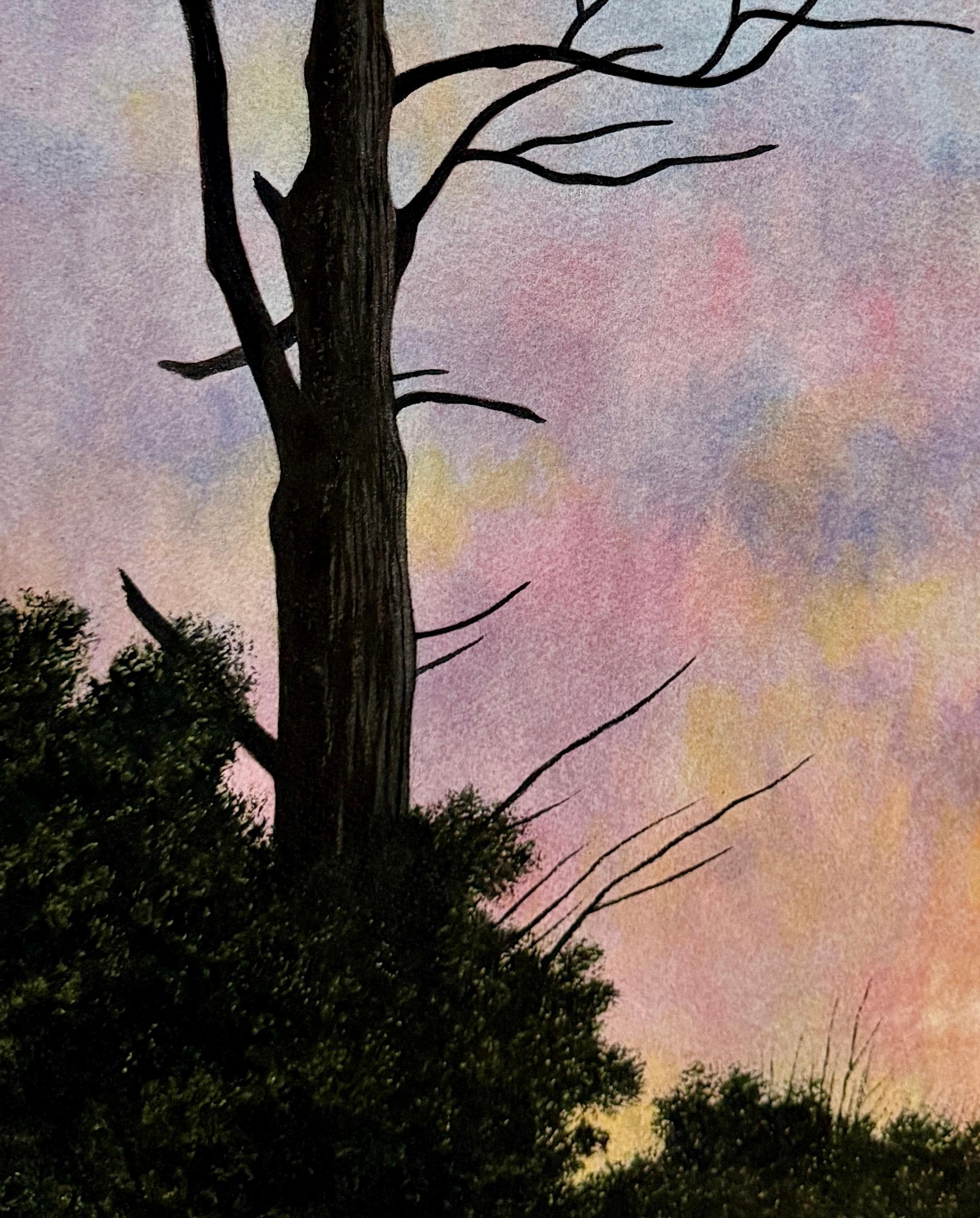 Árbol de los espíritus, Pintura original - Landscape Art Gris de Vic Roschkov