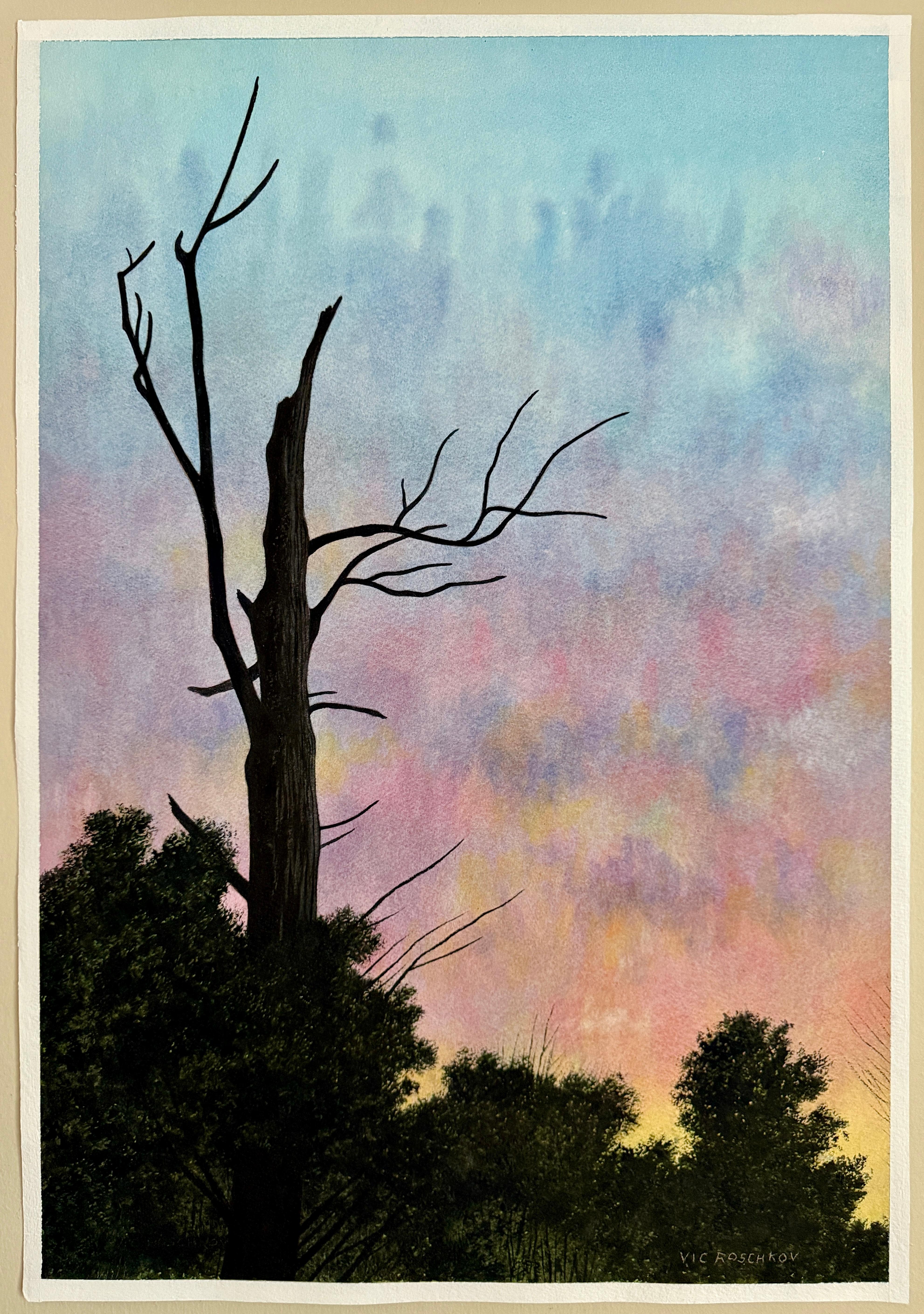 Árbol de los espíritus, Pintura original - Art Realista de Vic Roschkov