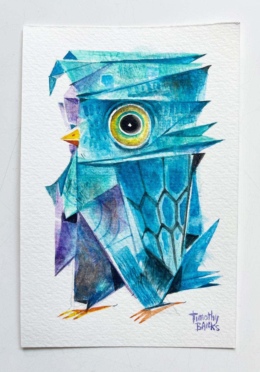 Paper Fold Wings, Original Painting - Contemporary Art by Timothy Banks