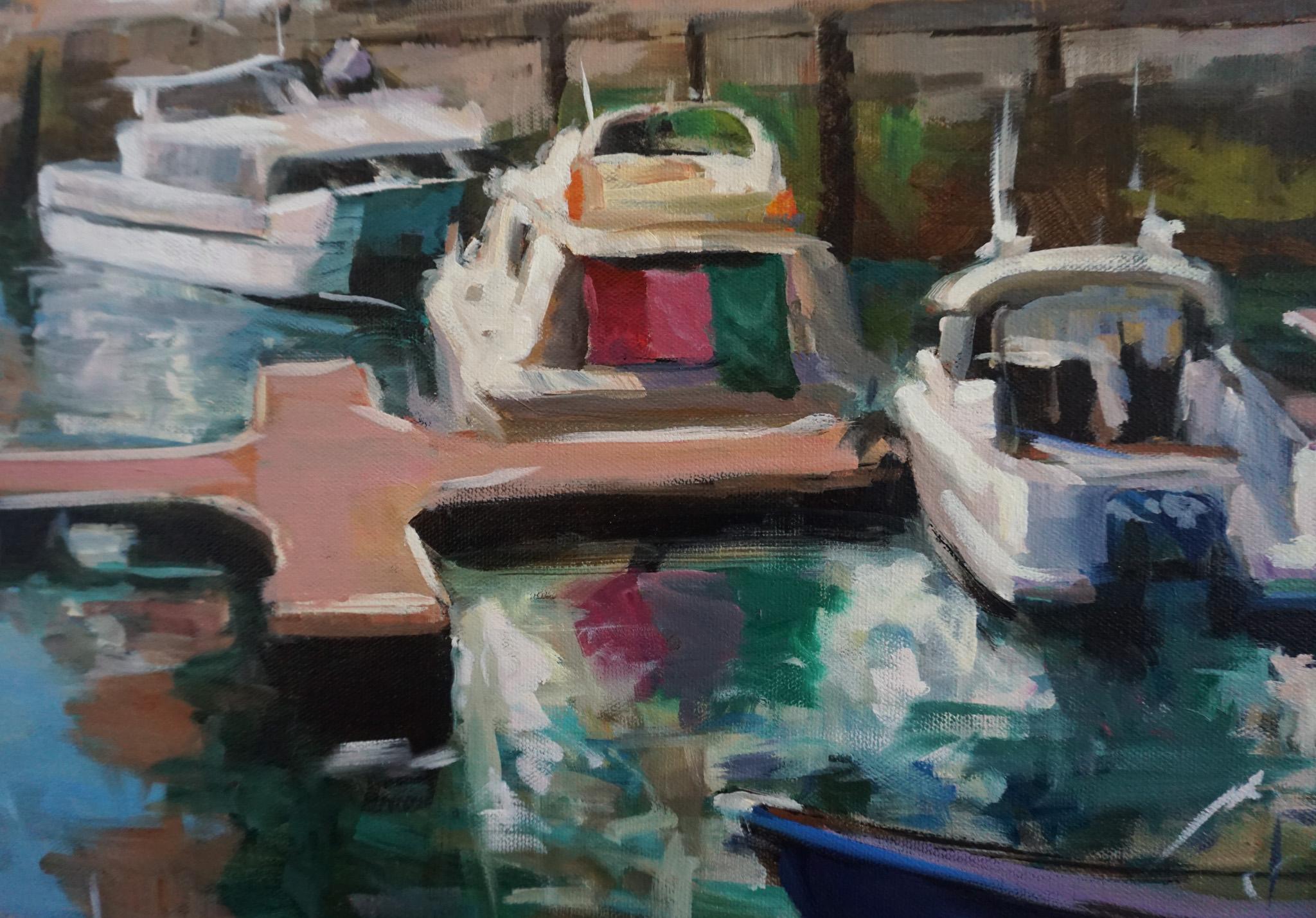 Banchine di San Sebastian, Pittura a olio in vendita 1