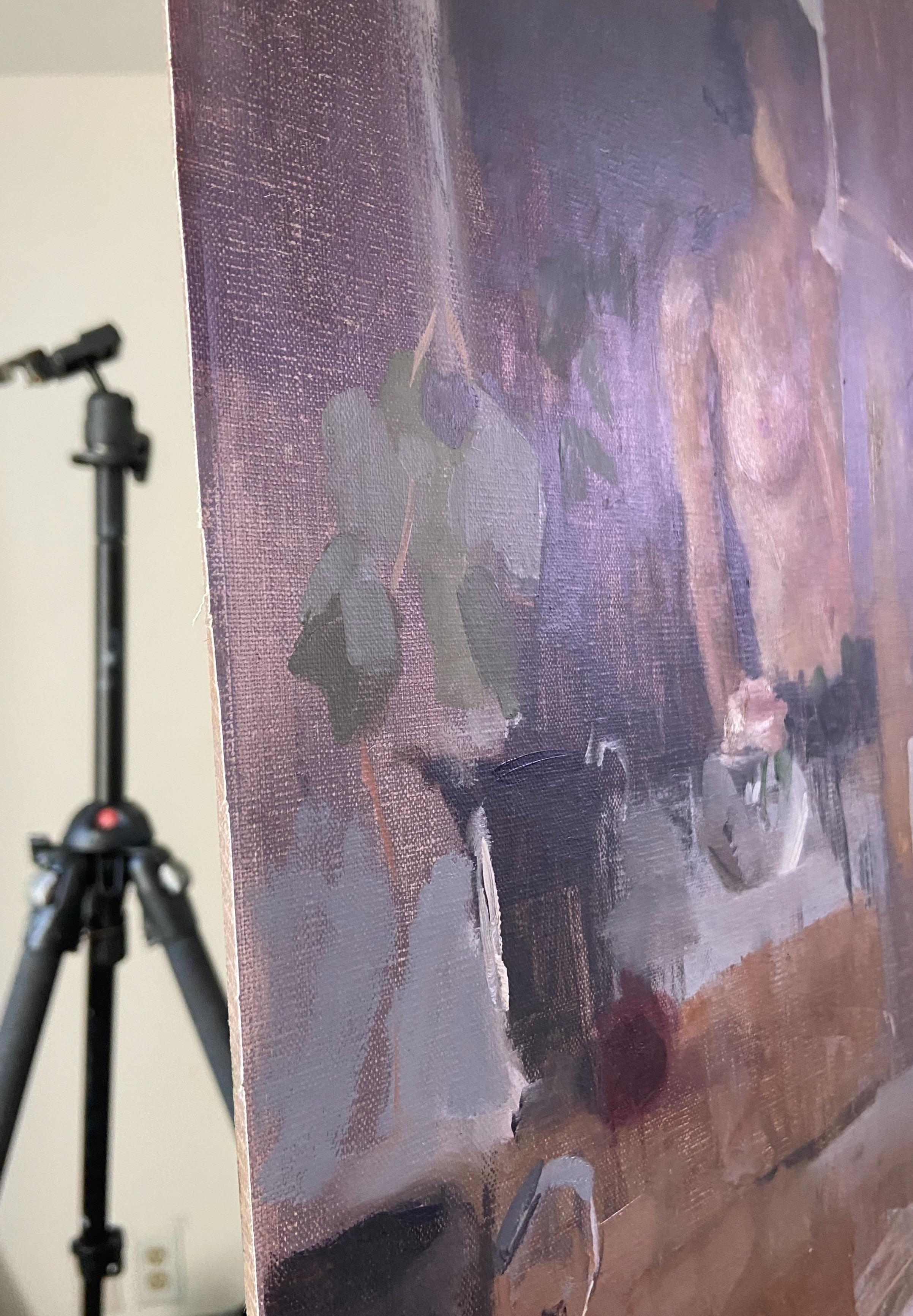 Studio Self-Portrait, Pittura a olio - Art Impressionismo di Sara Sisun