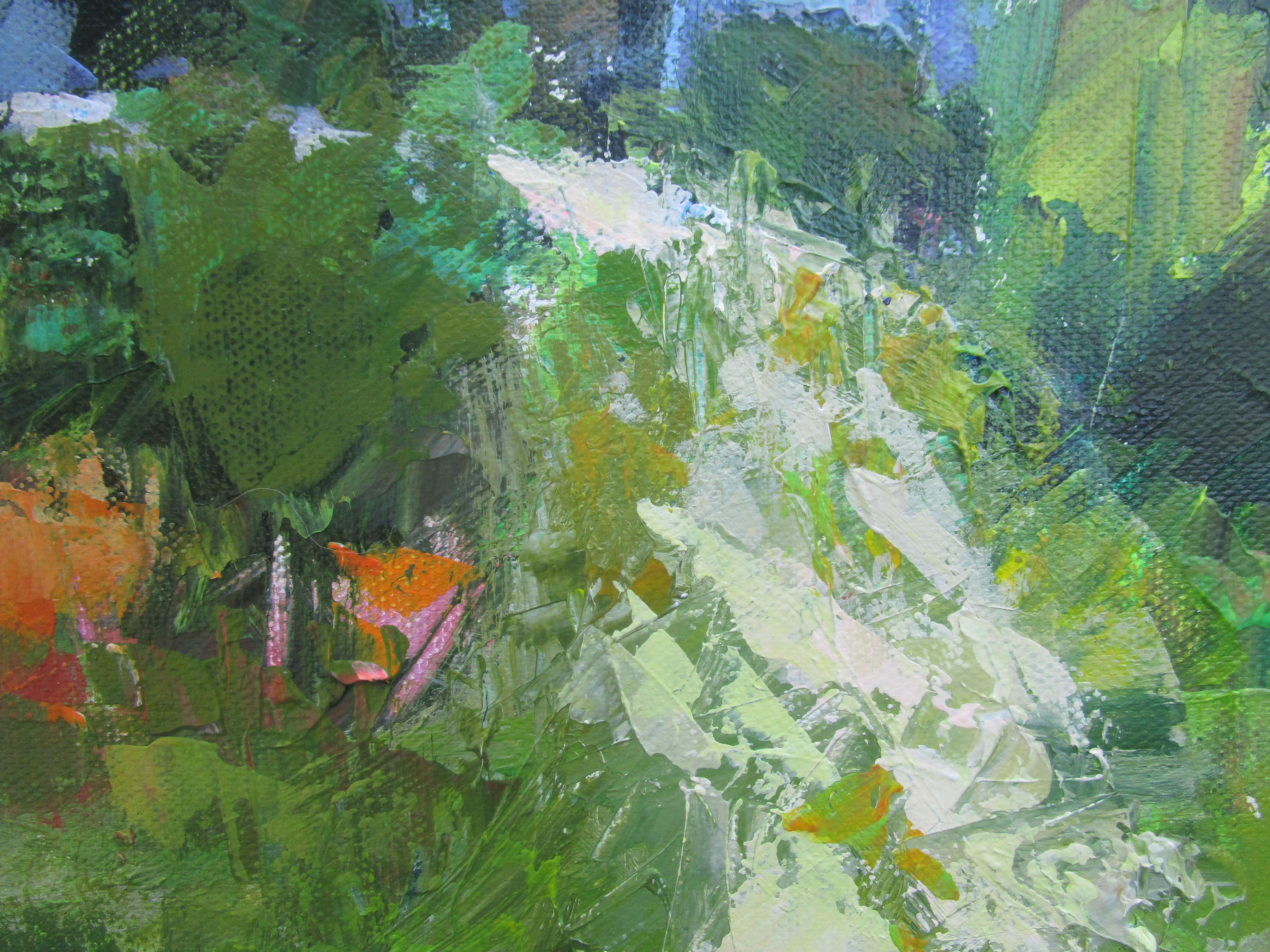 Top of the Hill, Originalgemälde (Grau), Landscape Painting, von Janet Dyer