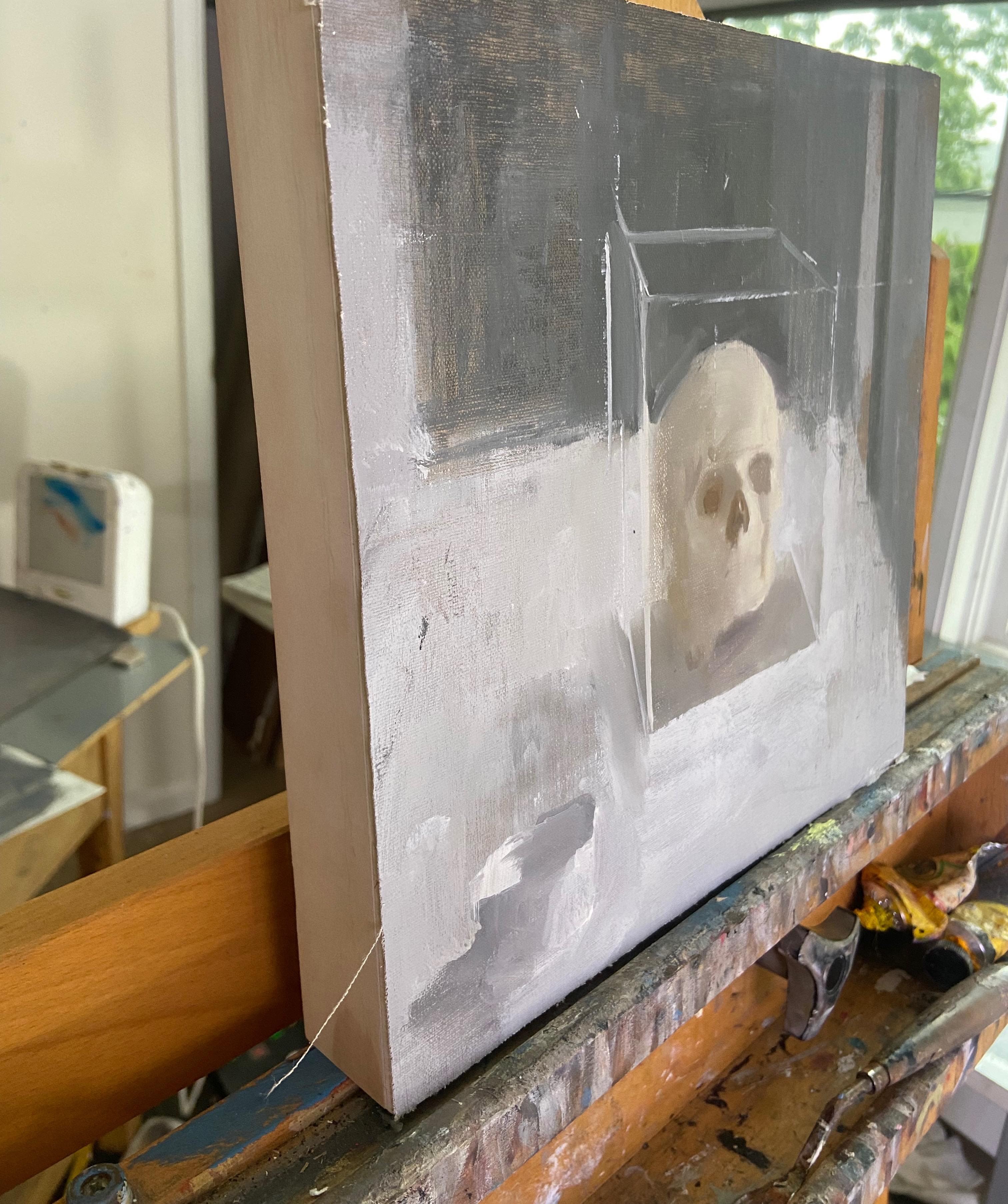 Studio del cranio, pittura a olio - Painting di Sara Sisun