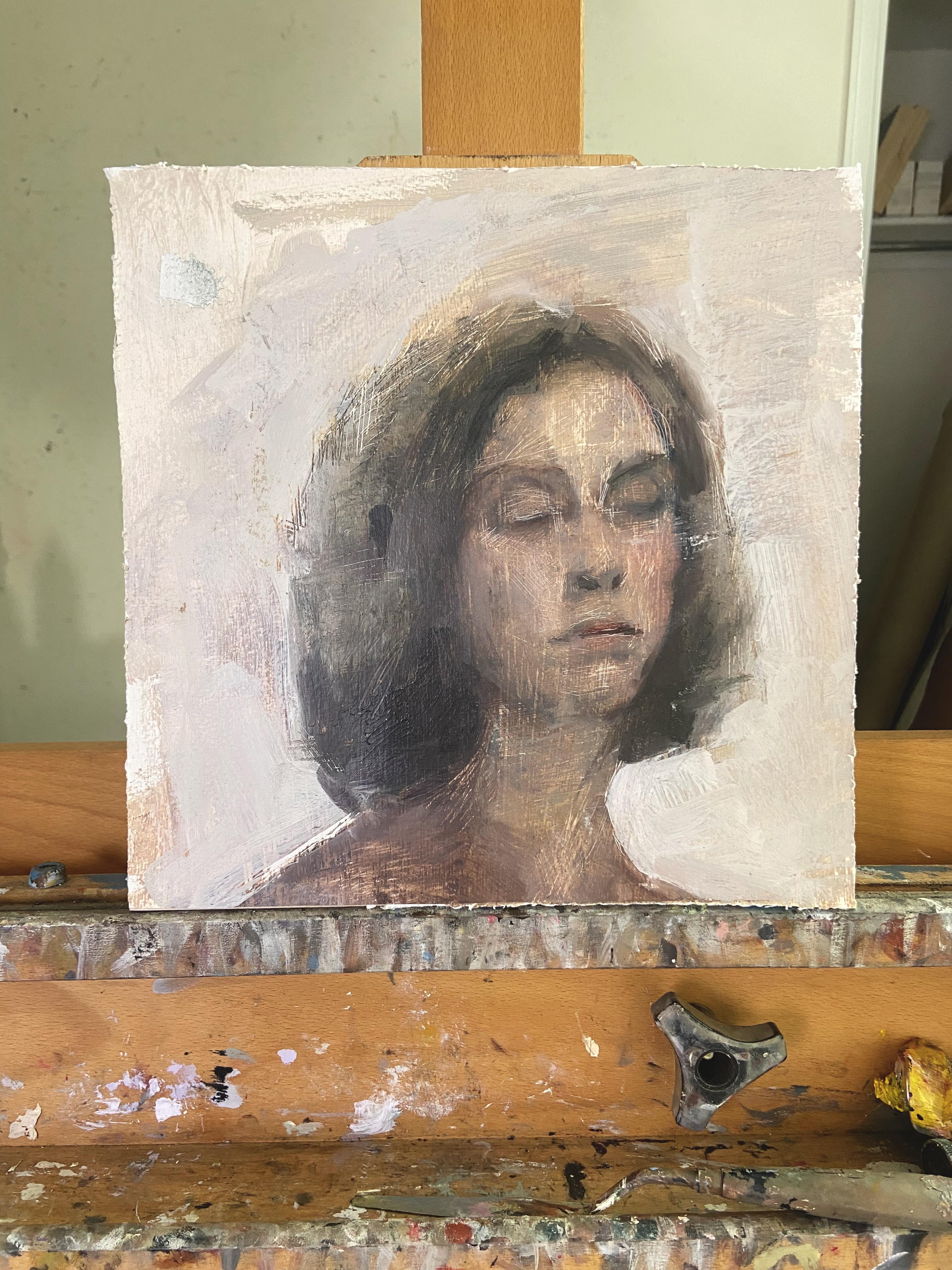 Studio di testa, Pittura a olio - Painting Impressionismo di Sara Sisun