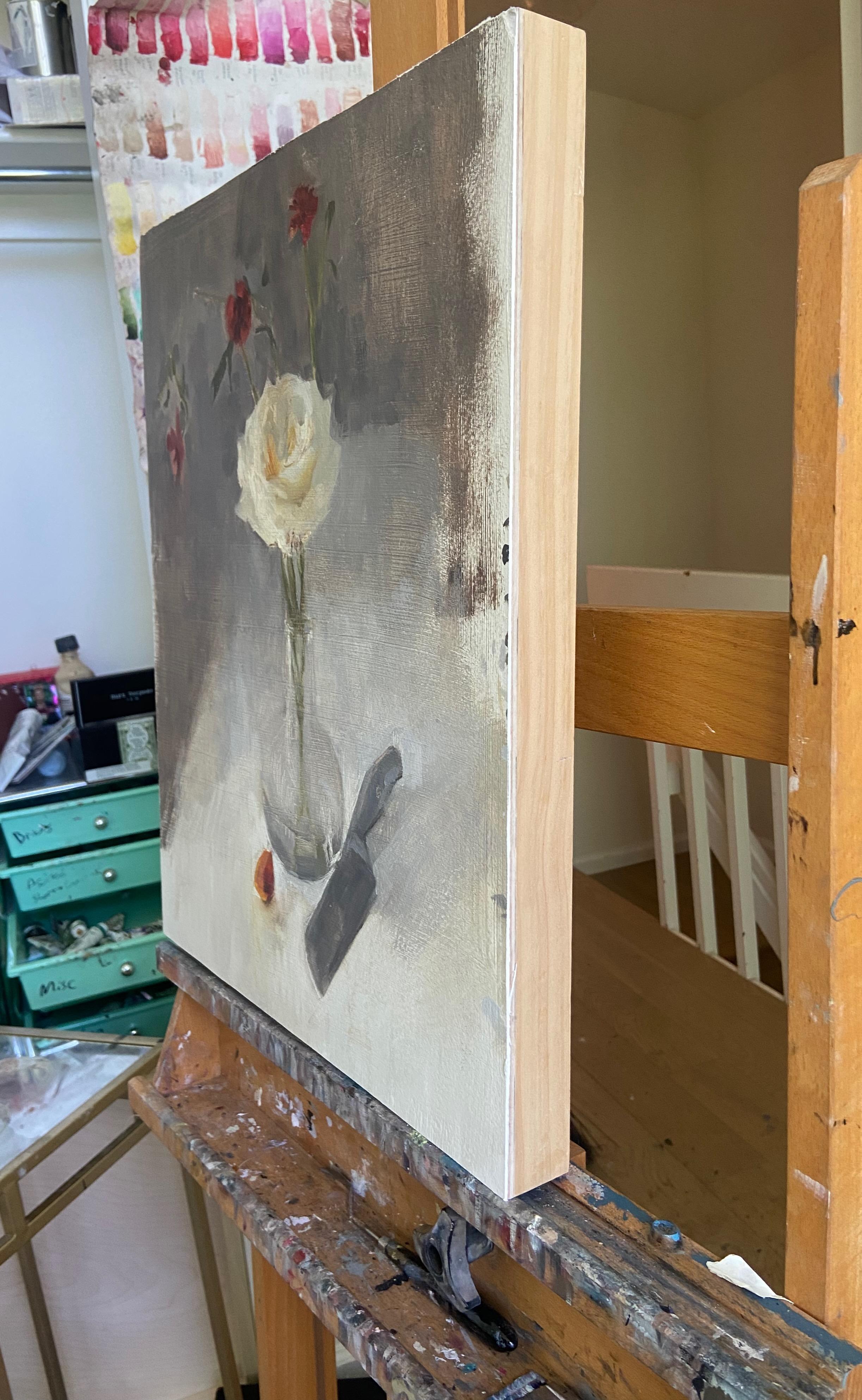 Rosa Bianca, Pittura a olio - Art Impressionismo di Sara Sisun