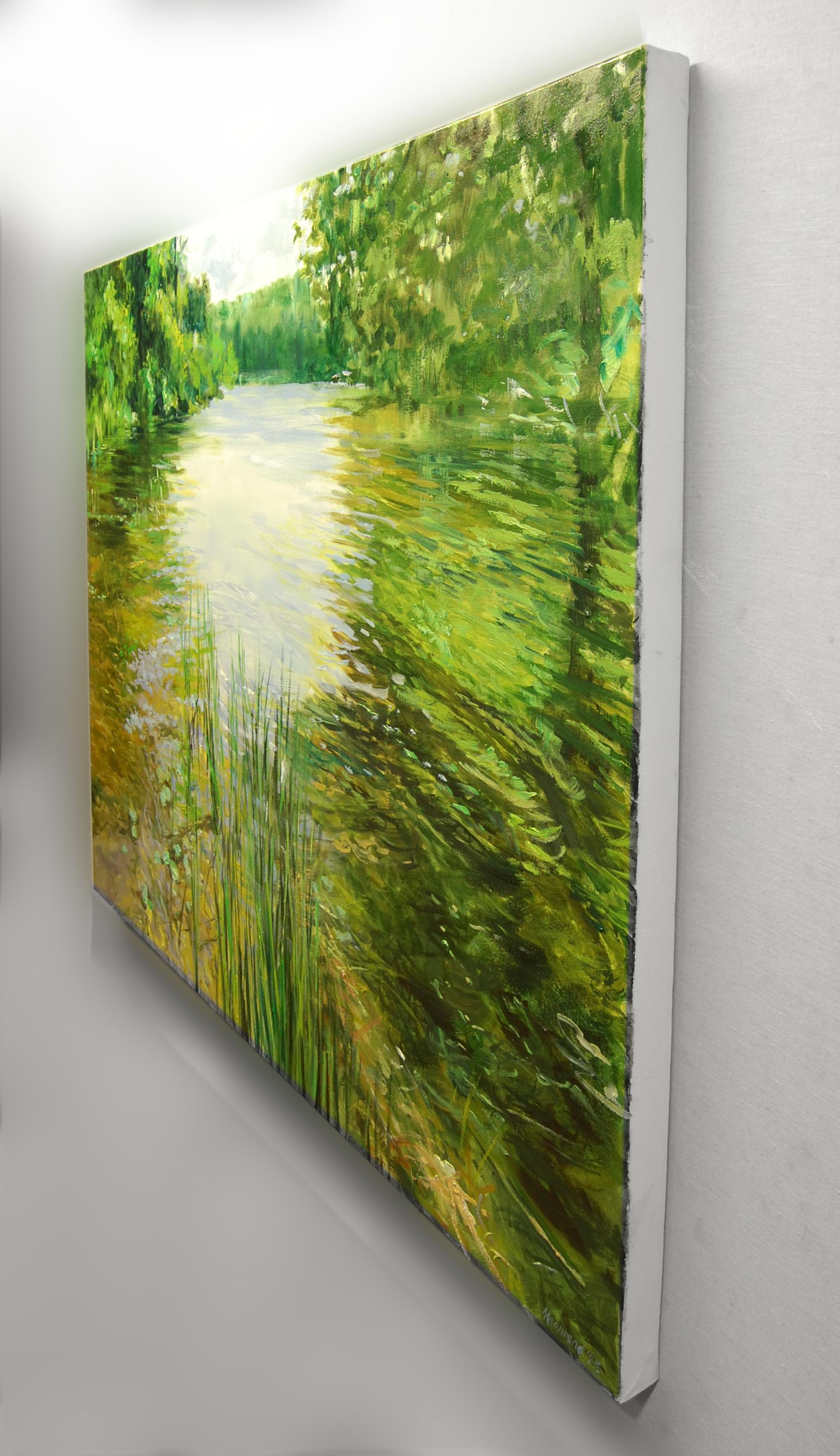 Pickerel Point, Oil Painting - Brown Landscape Painting by Onelio Marrero