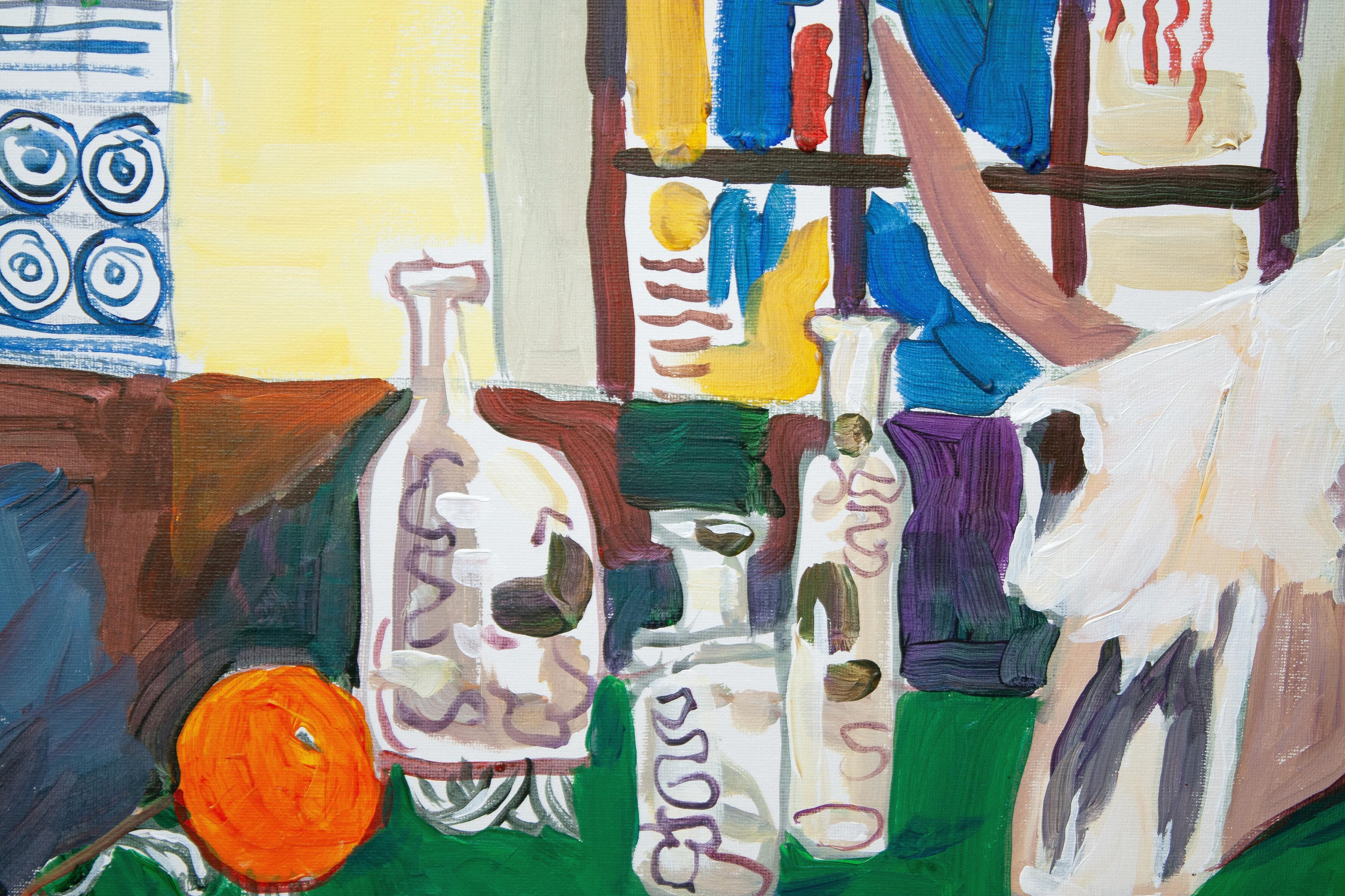 Still Life with Cow Skull, Original Painting For Sale 1