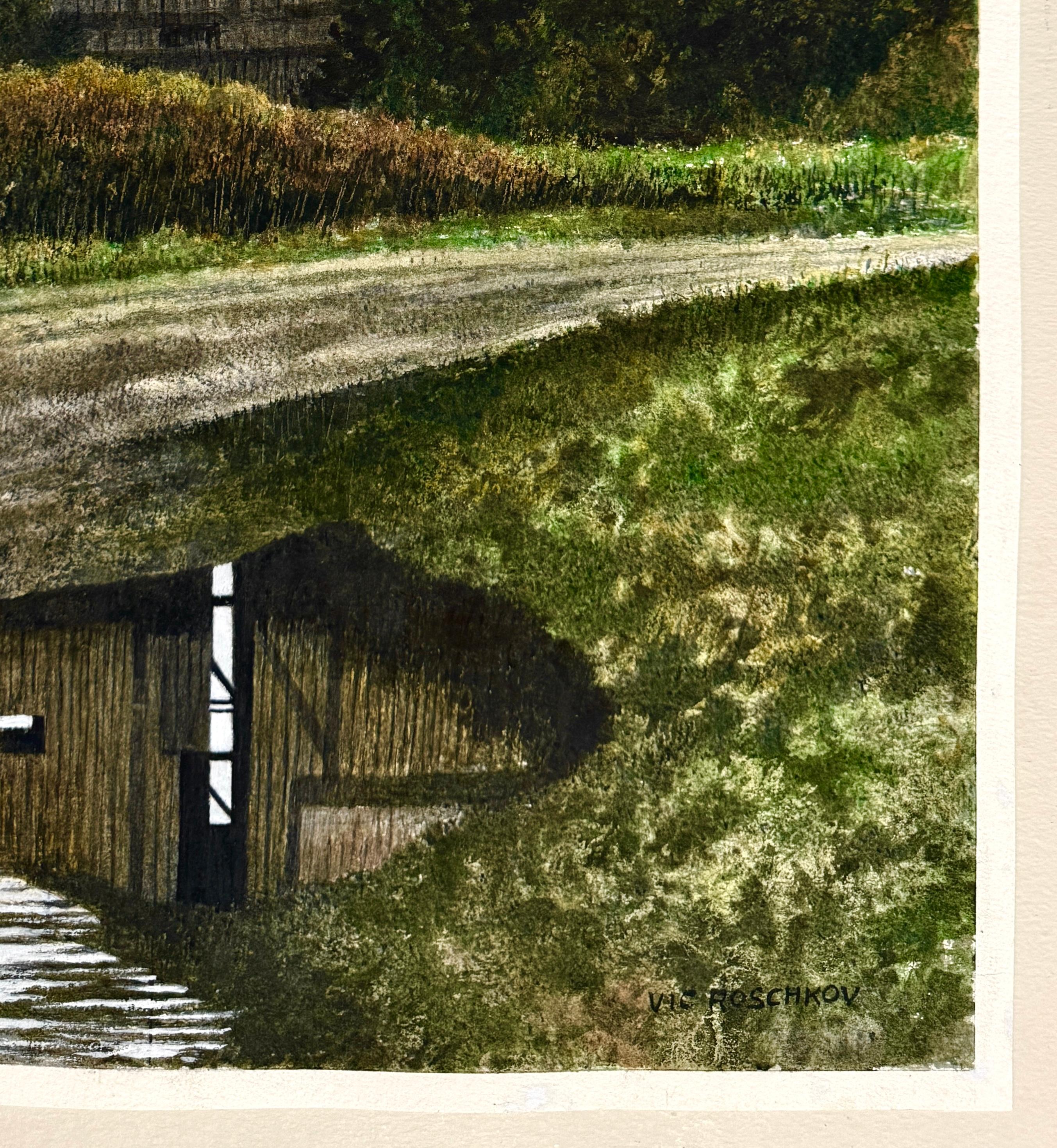 Riflessioni rurali, Pittura originale - Art Realismo di Vic Roschkov