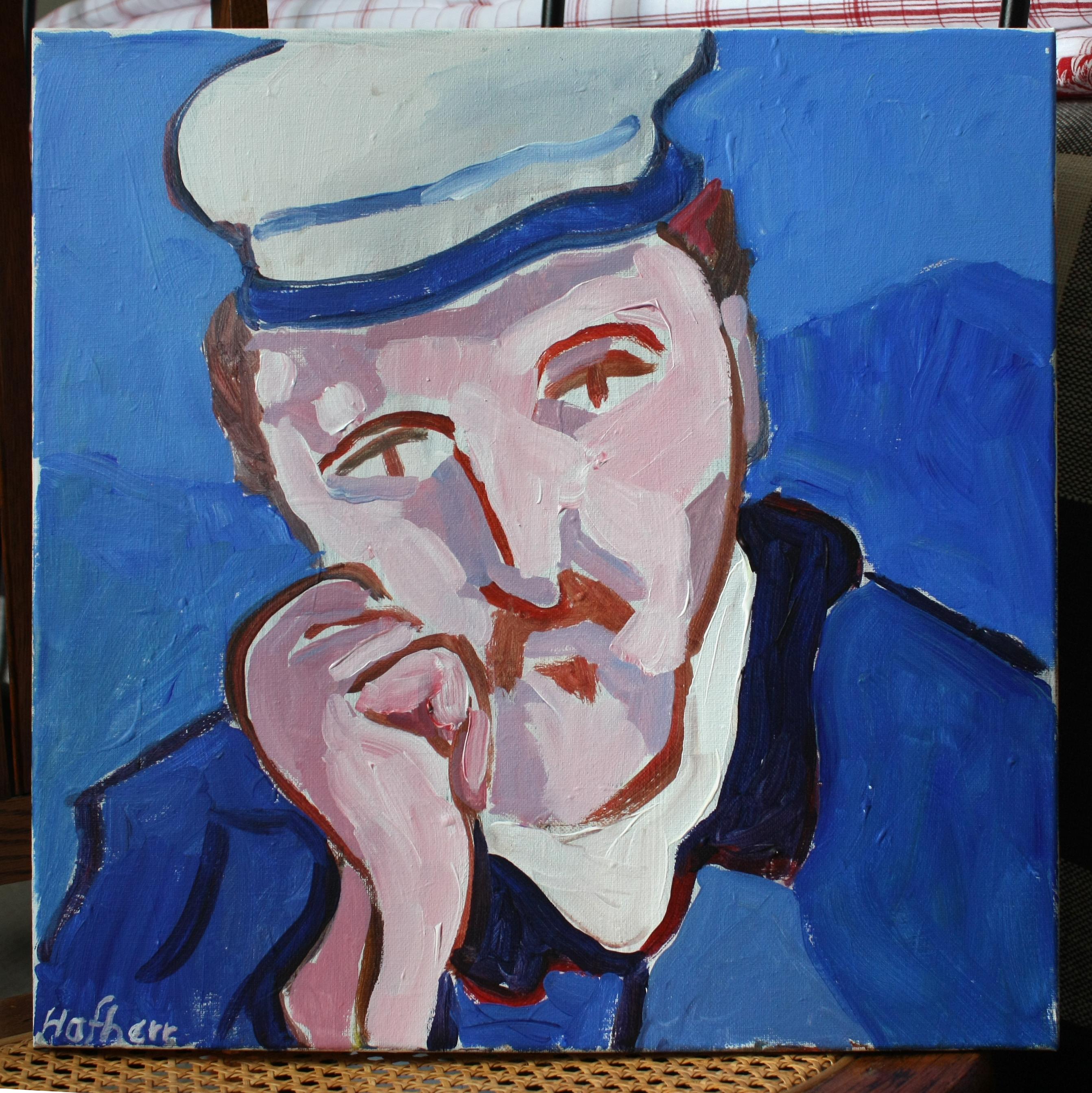 Hombre con sombrero (según Van Gogh), Pintura original - Painting Expresionista de Robert Hofherr