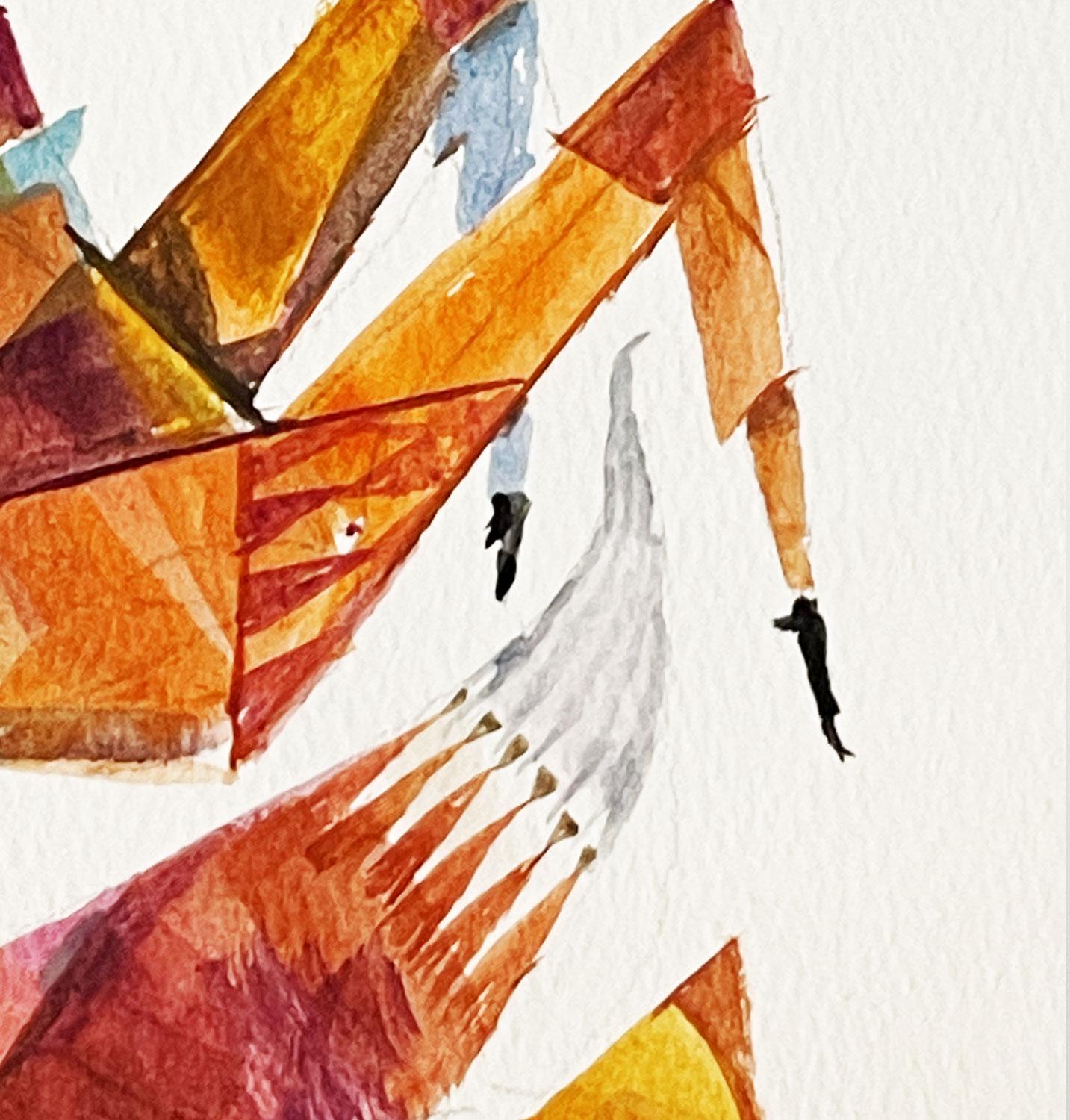 Volpe in volo, dipinto originale in vendita 1