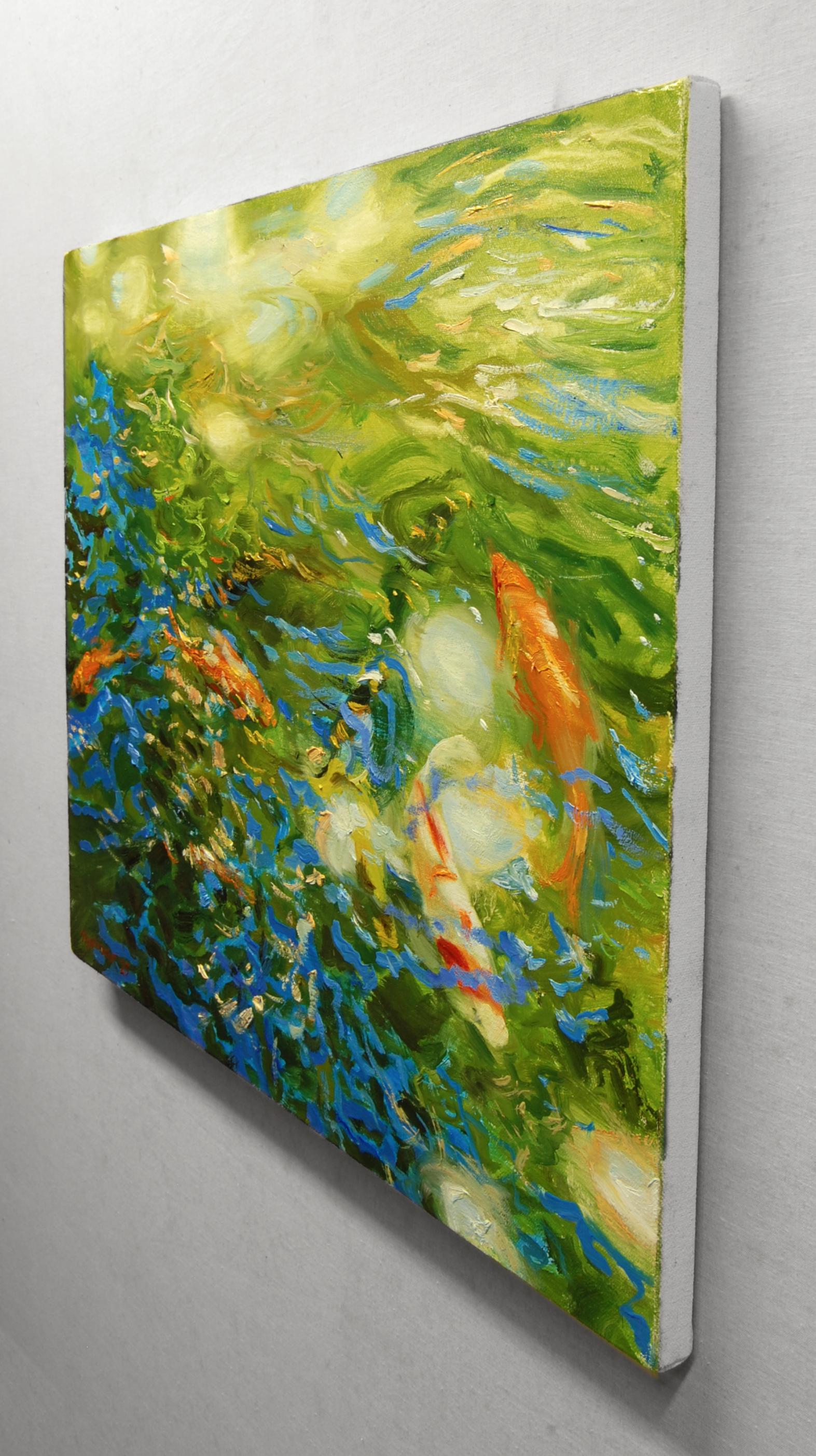 Koi ensoleillé, peinture à l'huile - Impressionnisme Art par Onelio Marrero