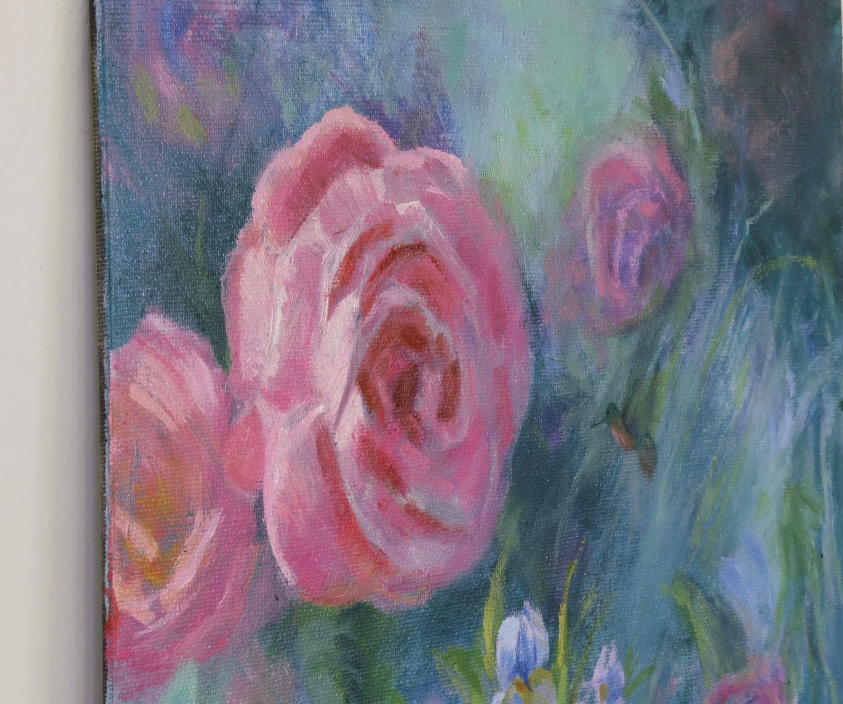 Feeling Rosy, peinture à l'huile - Impressionnisme Art par Joanie Ford
