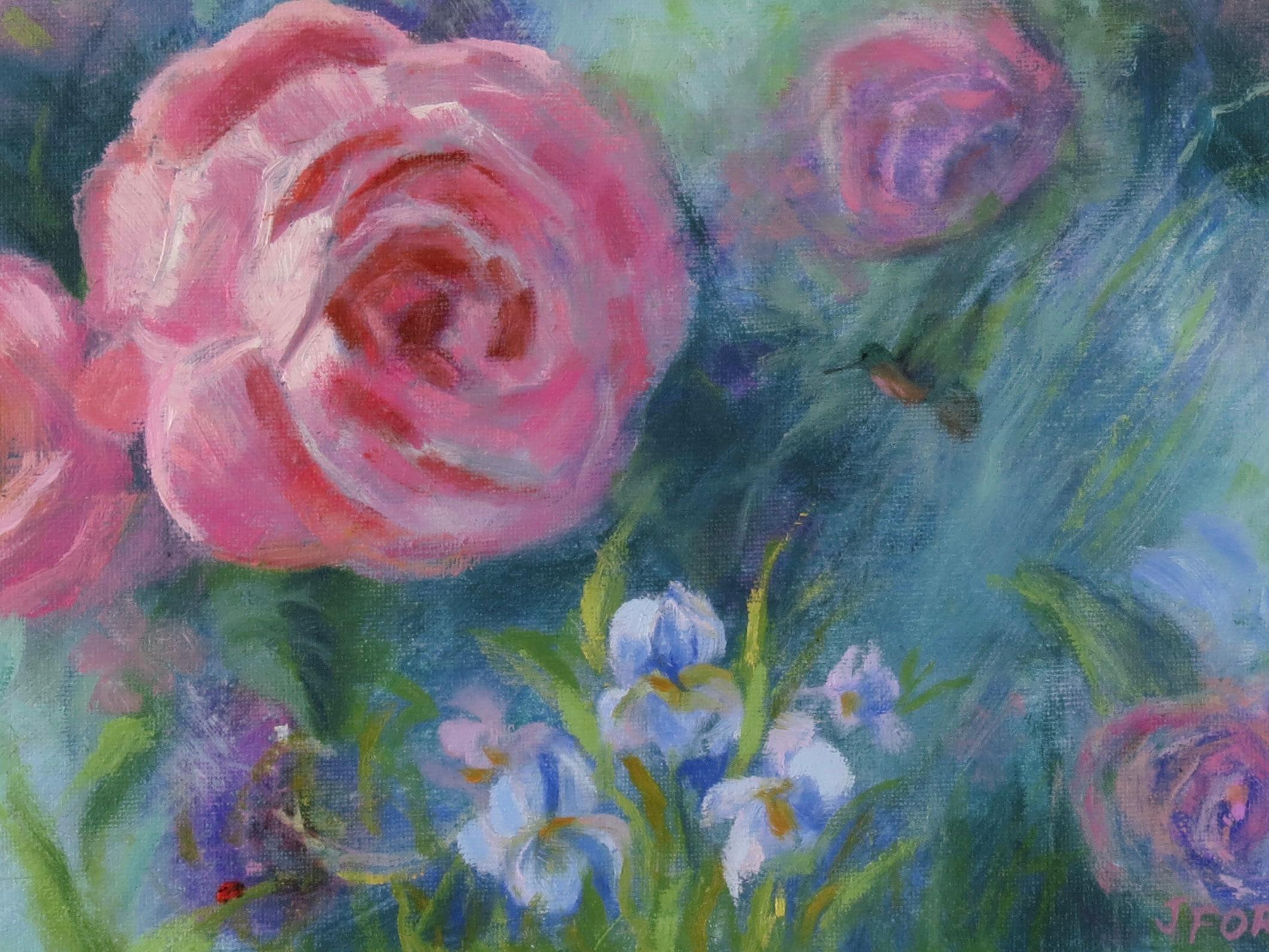 Feeling Rosy, peinture à l'huile en vente 1