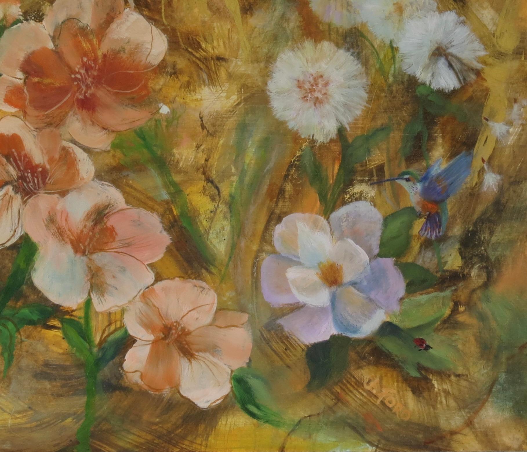 Fantaisie en fleurs, peinture à l'huile en vente 1