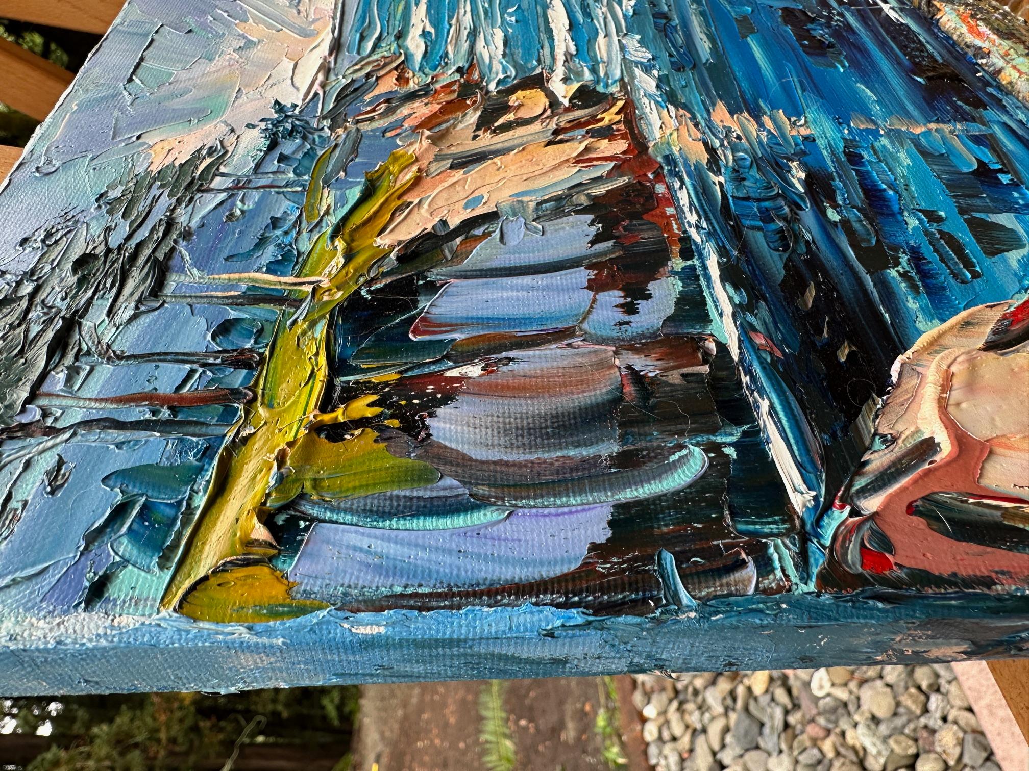 Beyond the Blue Sea, Oil Painting - Impressionist Art by Lisa Elley