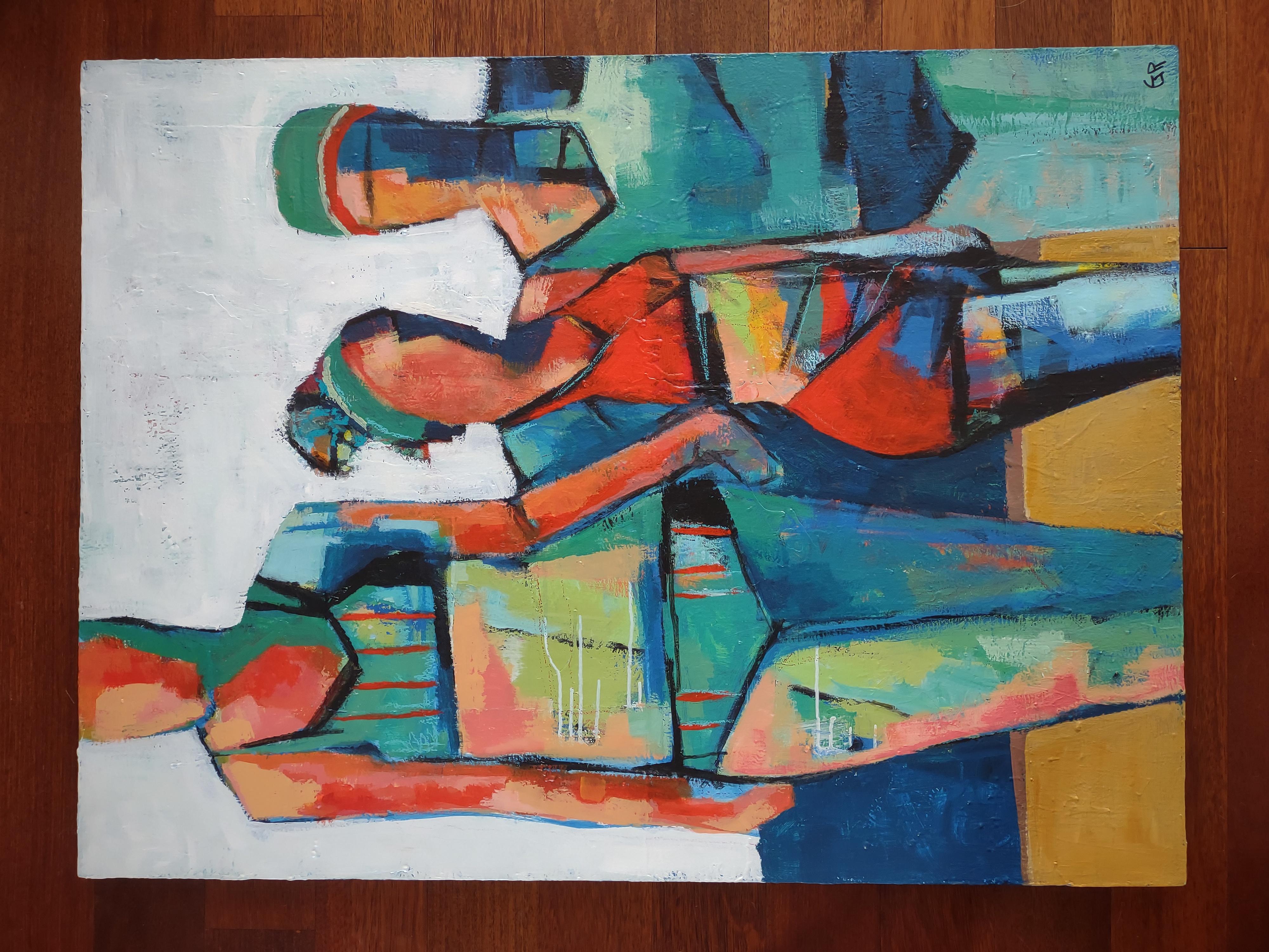 Swim Friends, Originalgemälde (Expressionismus), Painting, von Gail Ragains