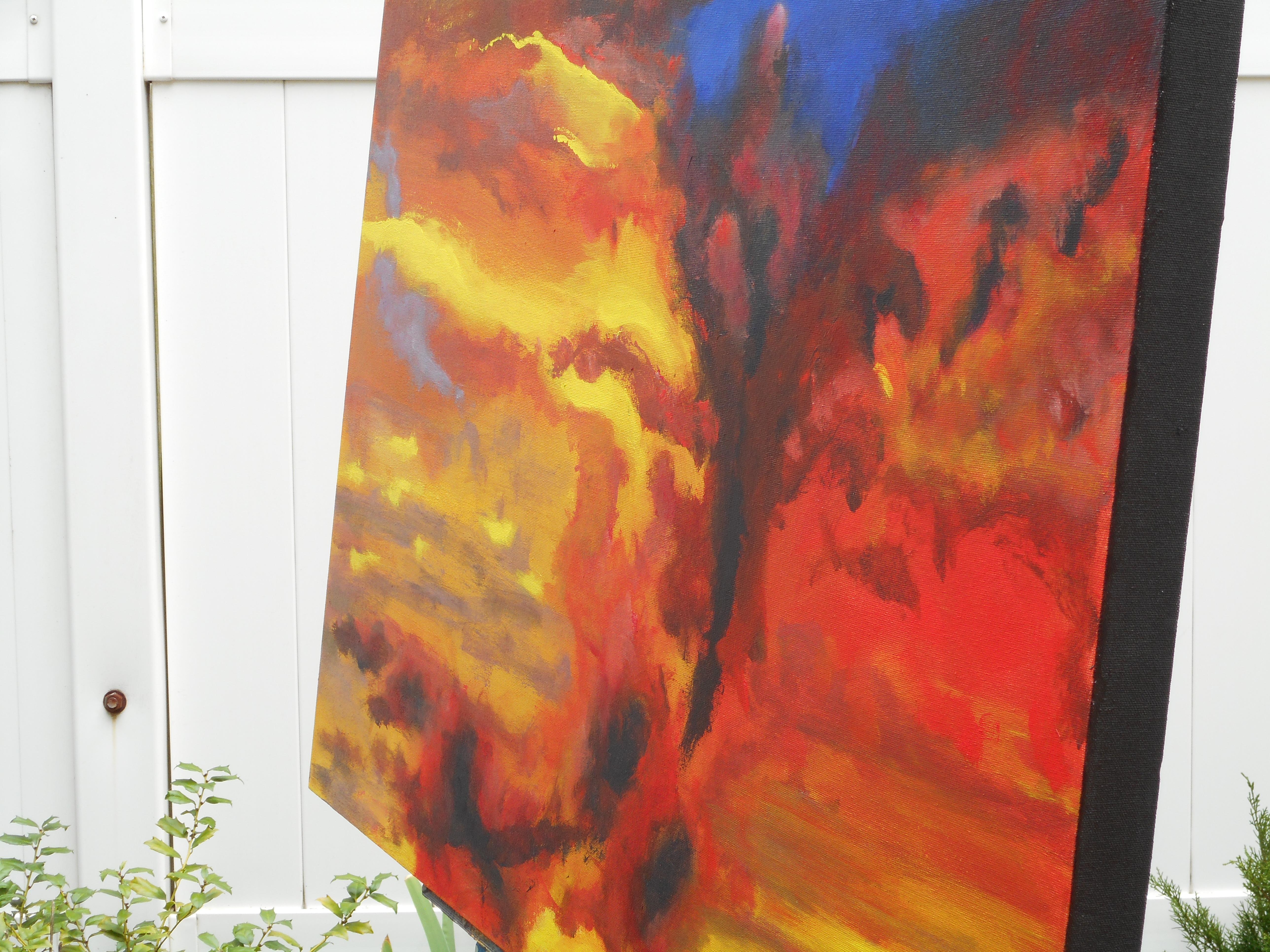 Again on Fire, Original Painting - Art Impressionismo di Benjamin  Thomas