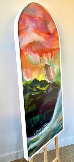 El cielo toca a Kawela, Pintura al óleo