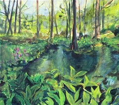 Forêt se baignant dans le vert, peinture originale
