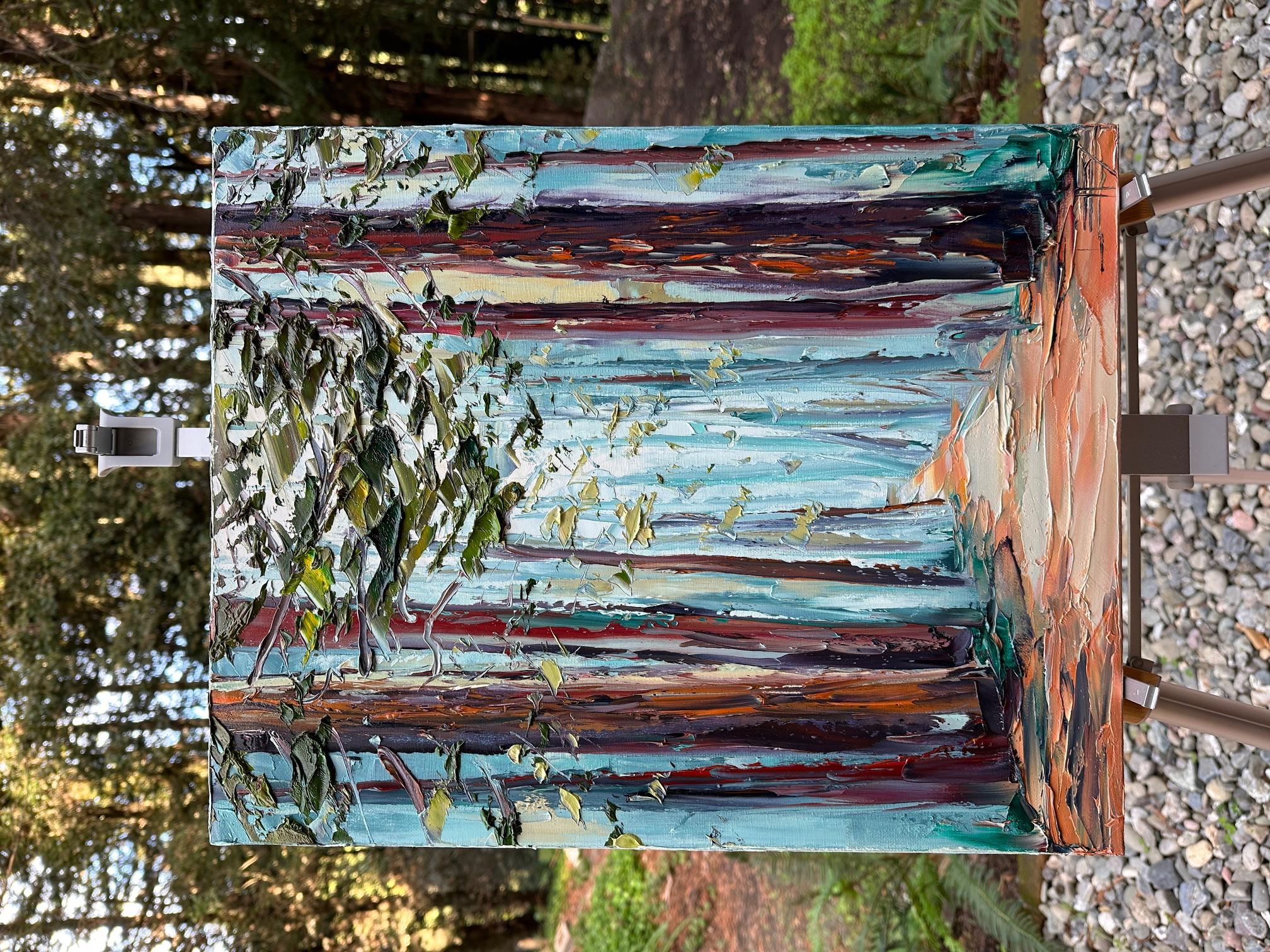 <p>Commentaires de l'artiste<br>L'artiste Lisa Elley a peint cette œuvre en plein air dans les séquoias de la côte californienne. Debout sur le sol de la forêt, elle sentait le silence des vieux arbres et les rayons de lumière qui filtraient à