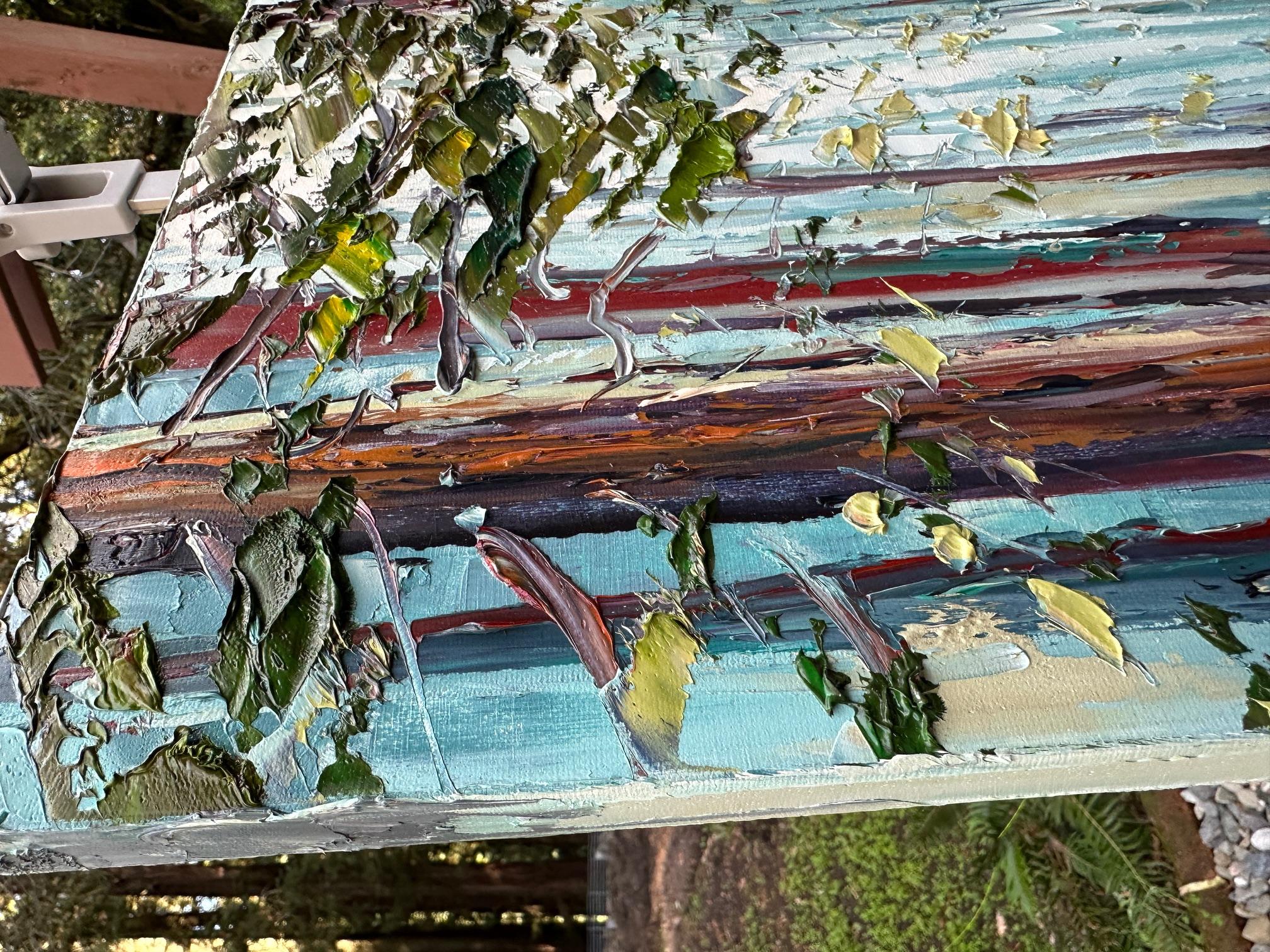 The Light Walked With Me, peinture à l'huile - Impressionnisme Art par Lisa Elley